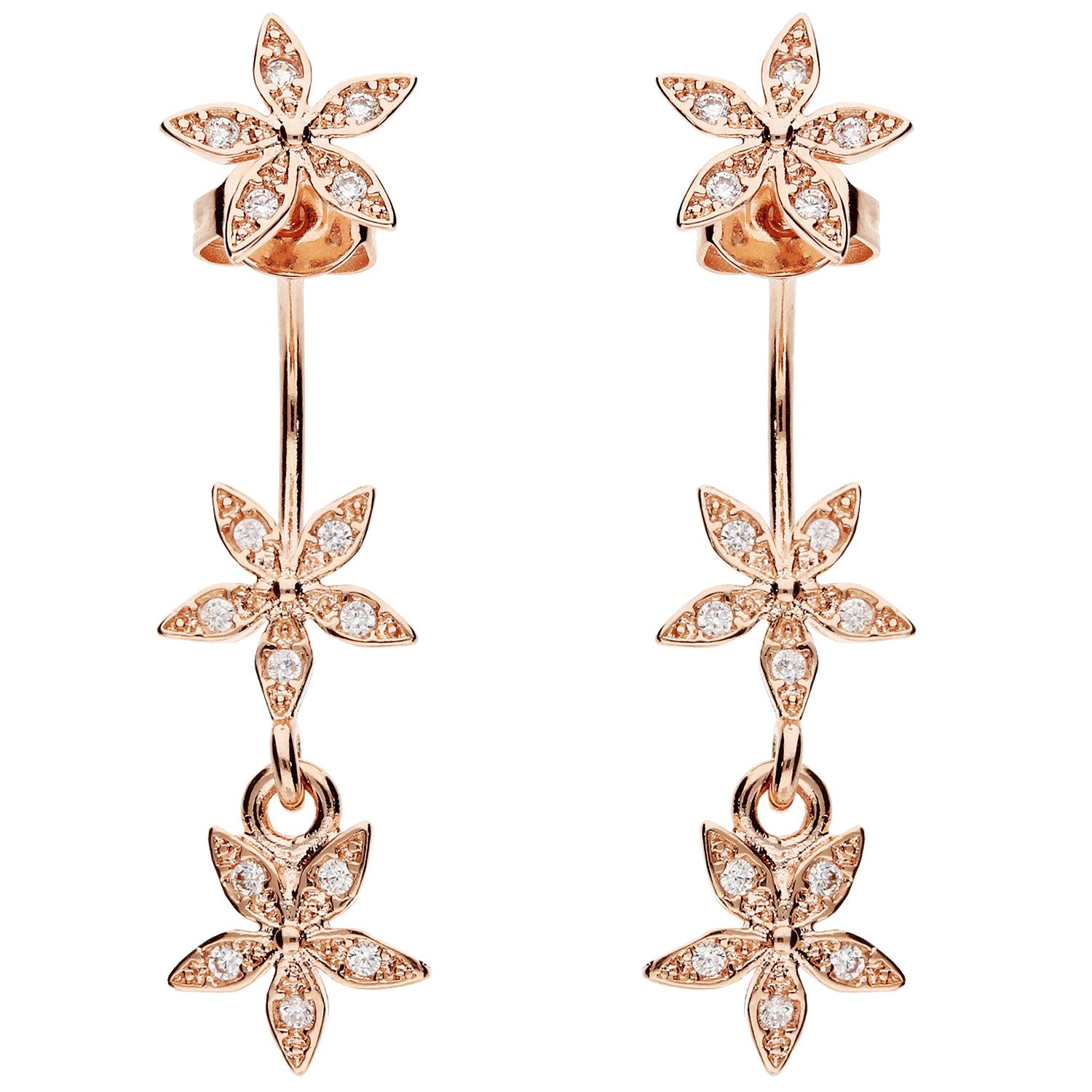 LÖB Paar Ohrstecker 750 Roségold vergoldet Ohrringe Hängend Zirkonia Stein günstig online kaufen