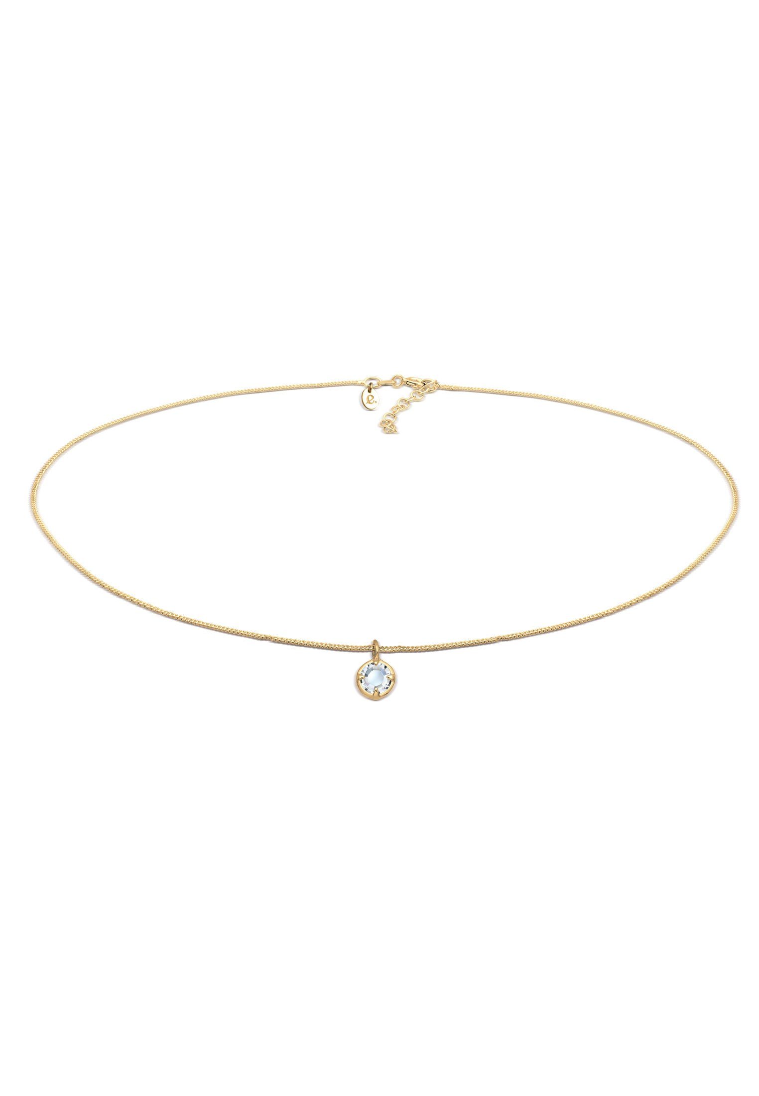 Elli Premium Choker Choker mit Glas Kristalle Weiß 925 Sterling Silber