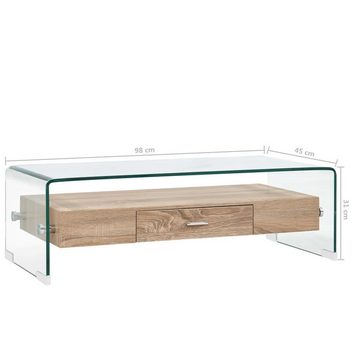 furnicato Couchtisch Transparent 98x45x31 cm Hartglas