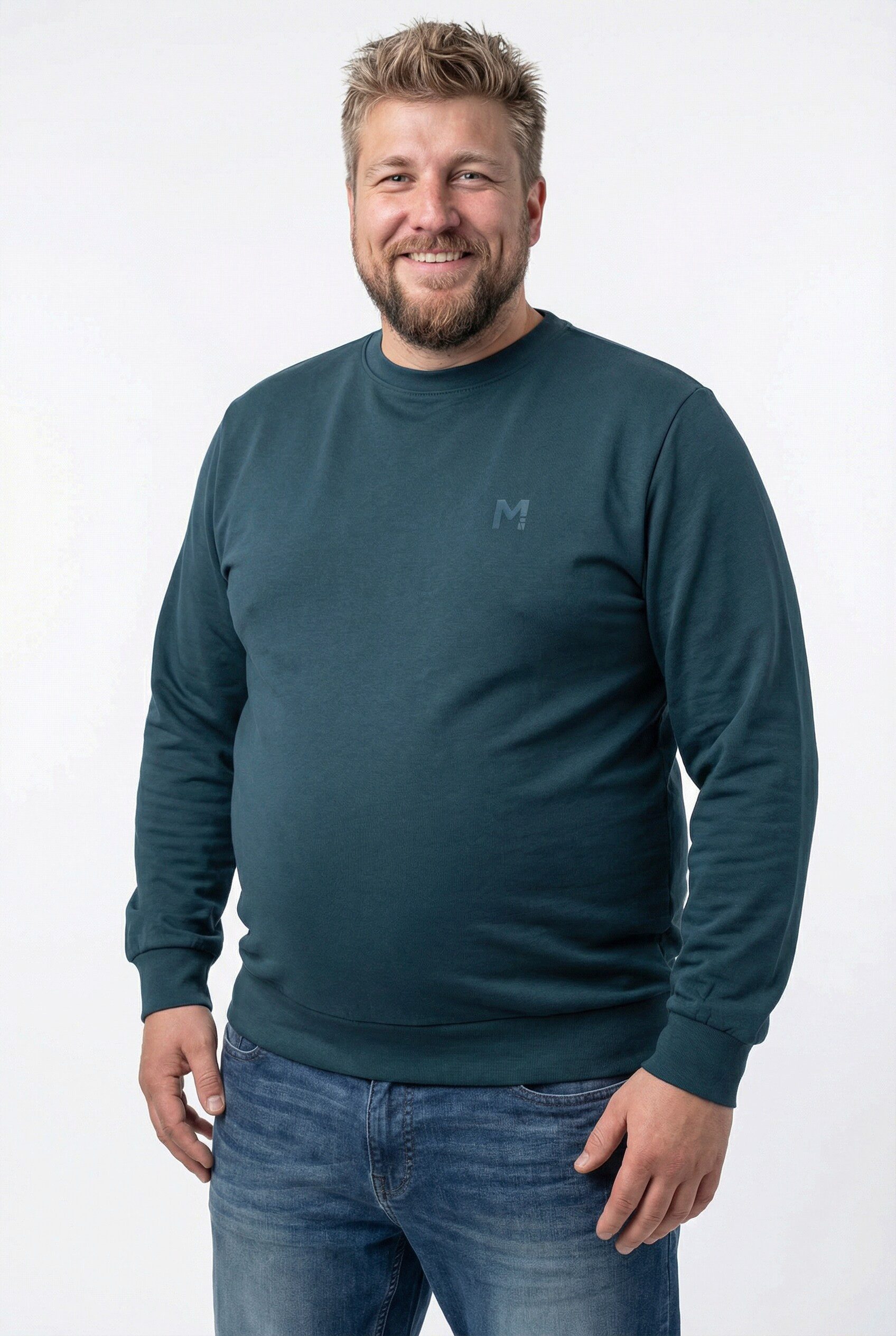 Men Plus Sweatshirt Sweatshirt Basic Rundhalsausschnitt günstig online kaufen