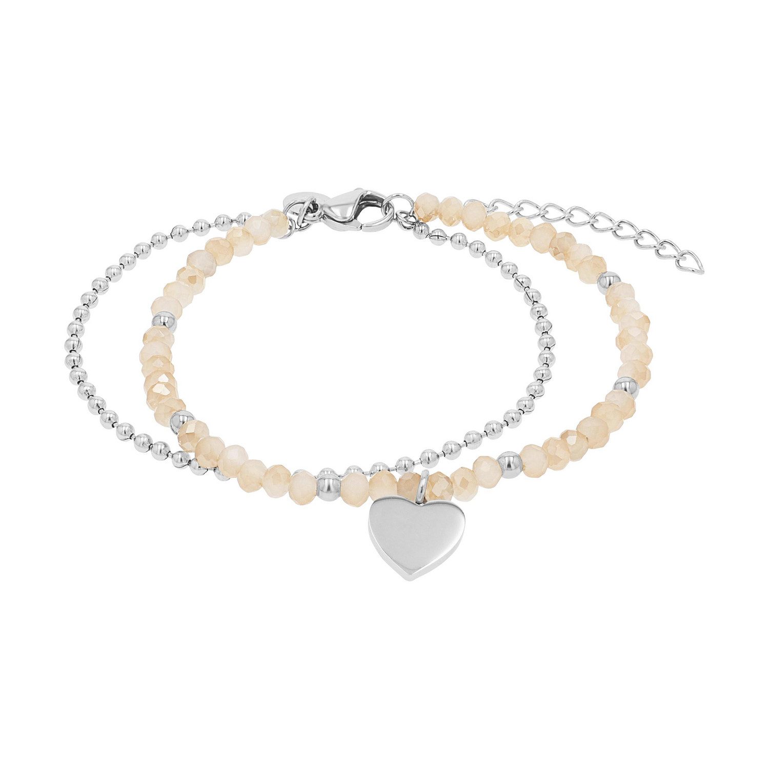 TOM TAILOR Armband Schmuck Geschenk Edelstahl Herz, mit Glassteine