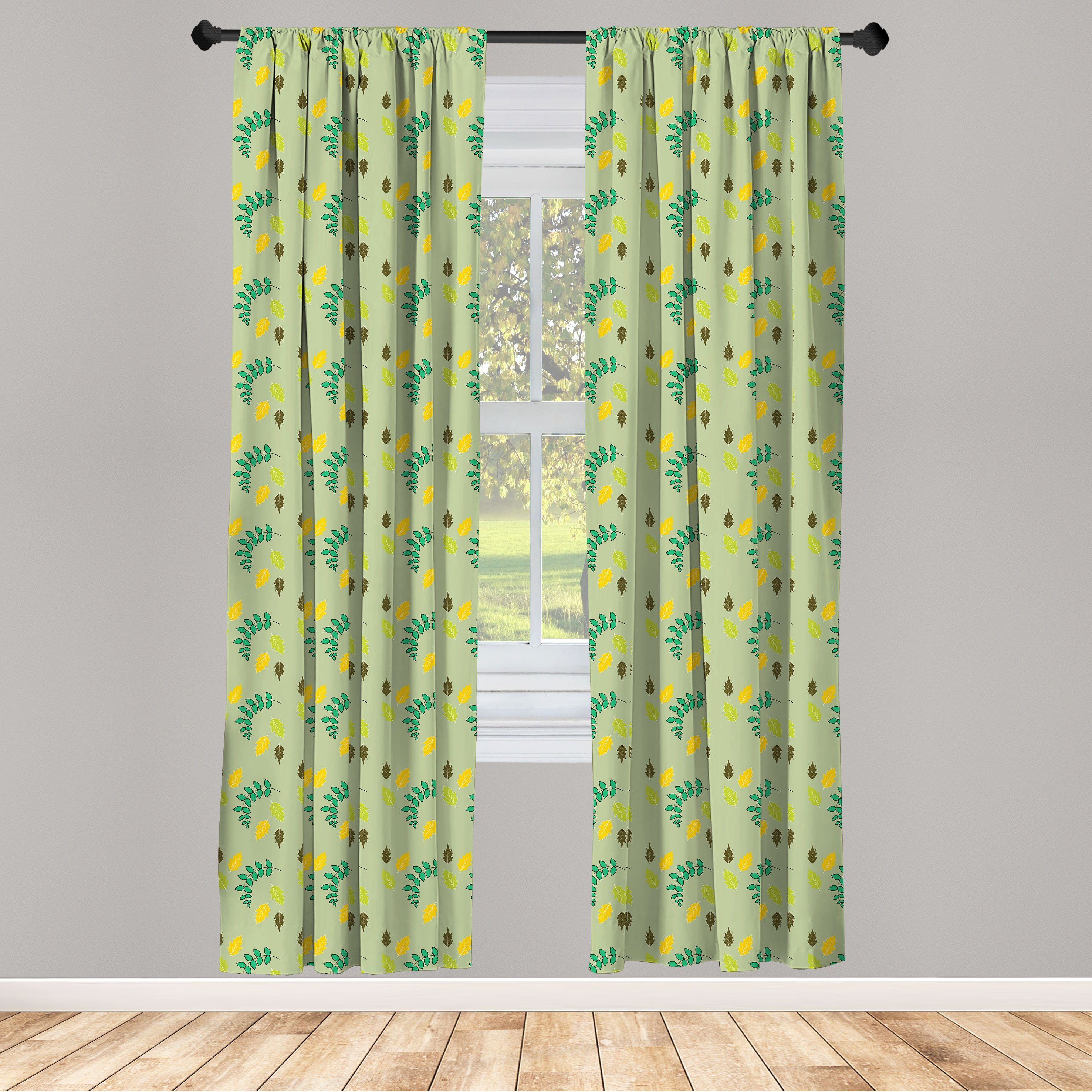 Gardine Vorhang für Wohnzimmer Schlafzimmer Dekor, Abakuhaus, Microfaser, Herbst Sortiment von Herbstblättern