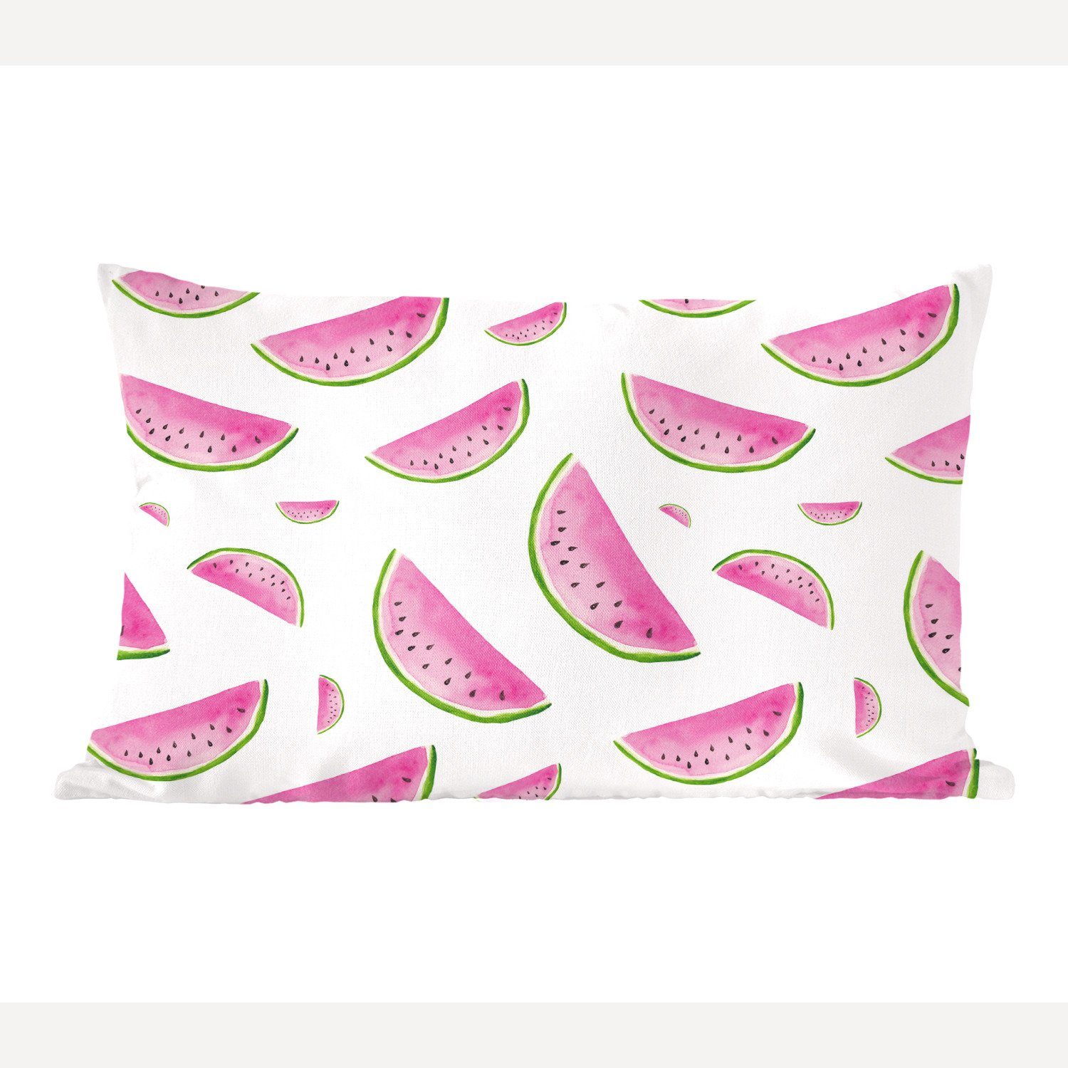 MuchoWow Dekokissen Wassermelonen - Weiß - Pastell, Wohzimmer Dekoration, Zierkissen, Dekokissen mit Füllung, Schlafzimmer