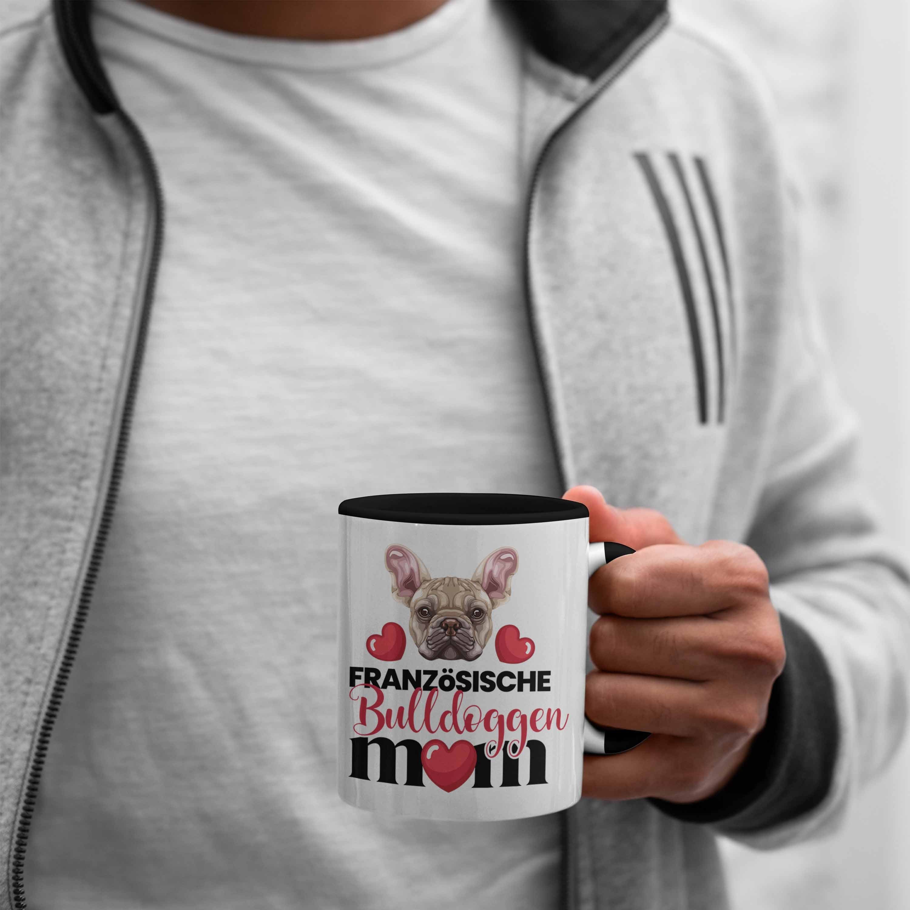 Trendation Tasse Französische Bulldogge Besitzer Geschenk Lustiger Schwarz Mom Tasse Mama Spruc