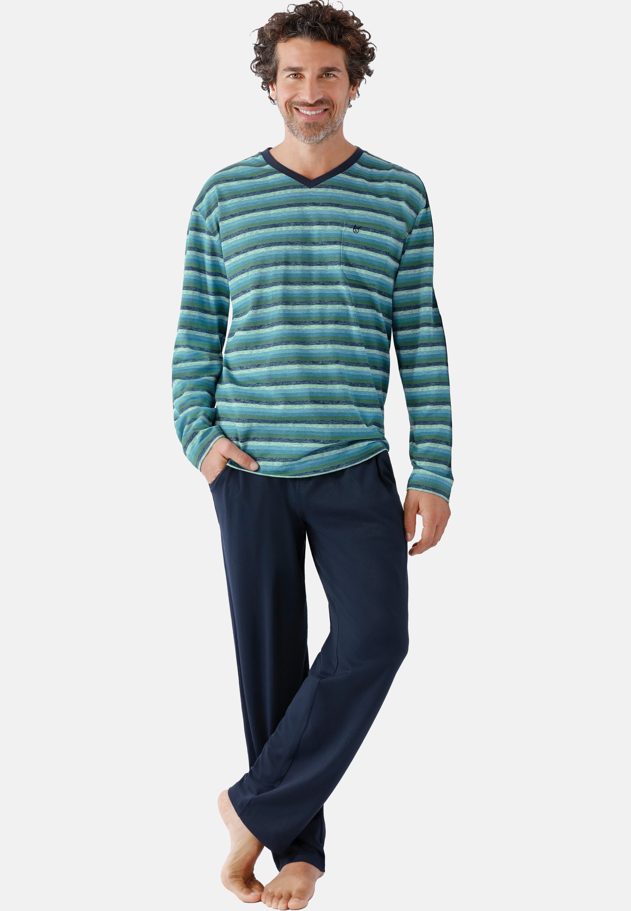 Hajo Pyjama Klima-Komfort (Set, 2 tlg) Schlafanzug - Baumwolle - Atmungsaktiv