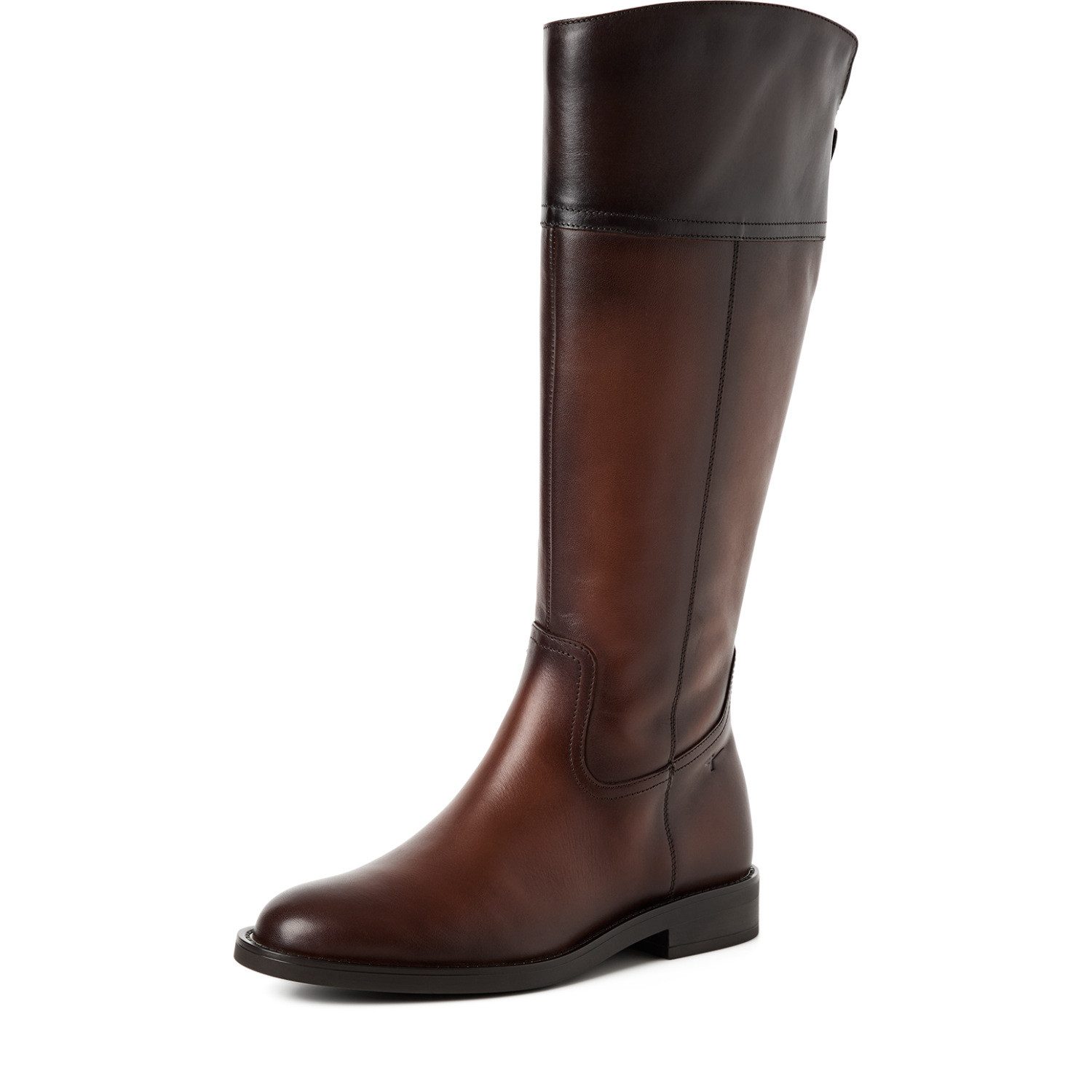 Tamaris Stiefel Blockabsatz, Langschaftstiefel mit T-Logoprägung an der Ferse