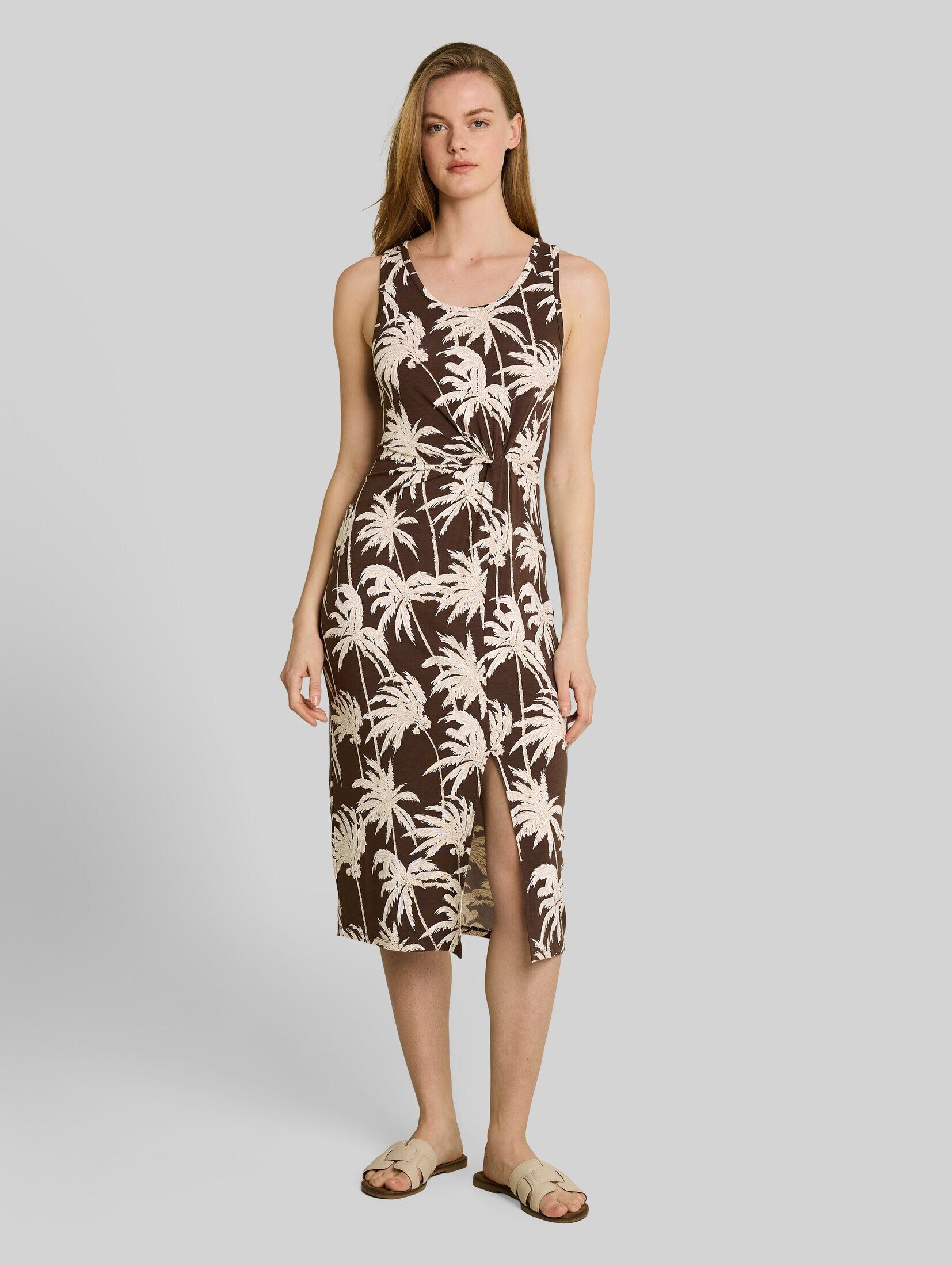 TOM TAILOR Denim Sommerkleid Kleider & Jumpsuits Fitted Midi-Kleid mit Knotendetail