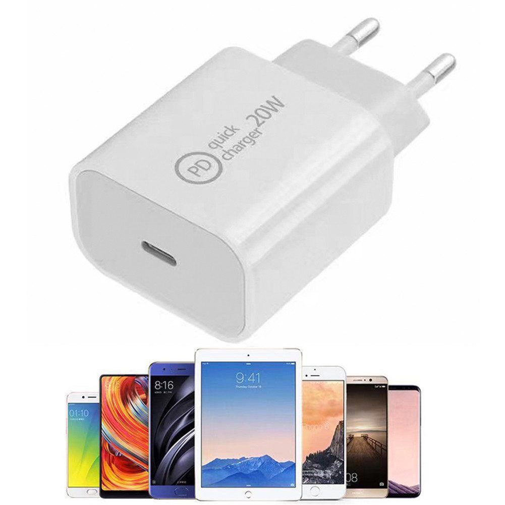 Bolwins L42C 20W USB C Ladegerät PD USB-C Netzteil Schnelladegerät Adapter Handy-Netzteile (20W Schnellladegerät, Power Delivery 3.0, Quick Charge 4.0)