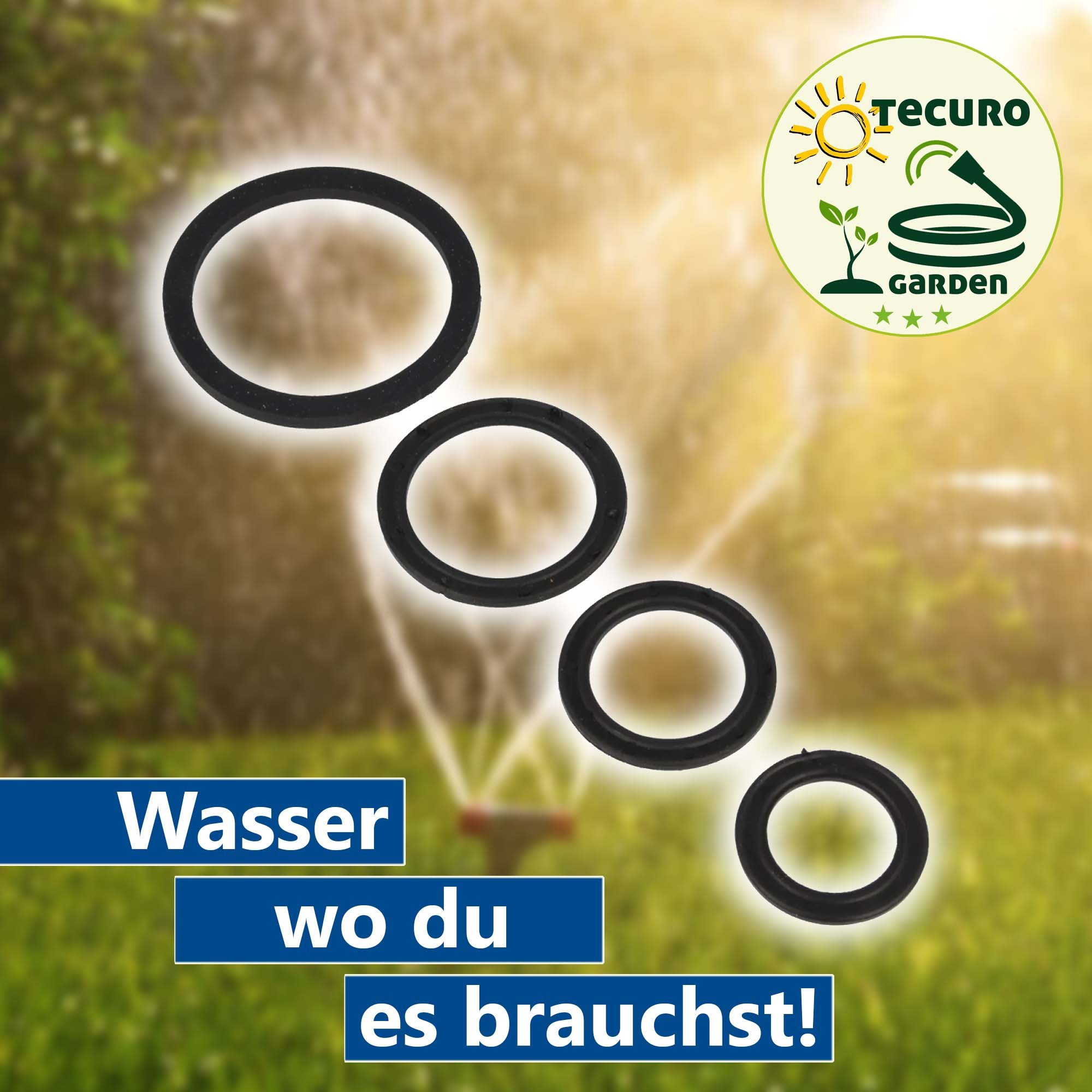 tecuro Gewindefitting Gummidichtung, passend zu Gegenmutter Serie 56120 - NBR schwarz, 1/2 Zoll