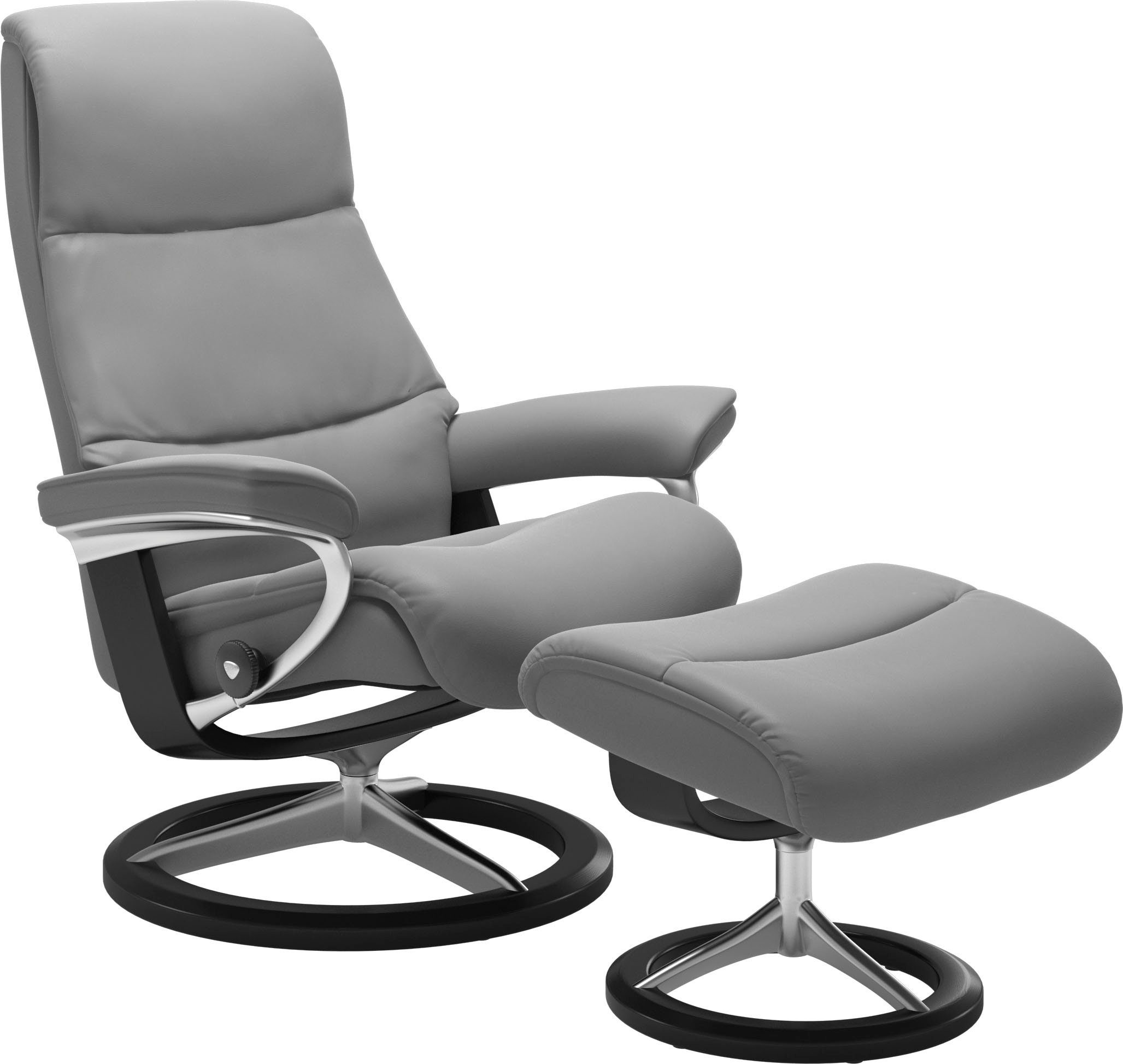 Stressless® Relaxsessel View (Set, Relaxsessel mit Hocker), mit Signature Base, Größe S,Gestell Schwarz