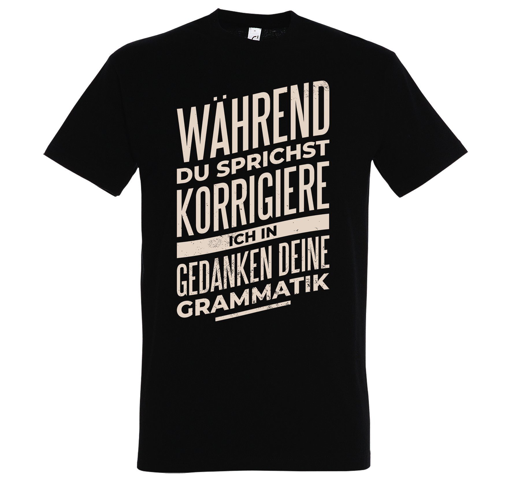 Youth Designz T-Shirt Ich Korrigiere Deine Grammatik Herren Shirt mit trendigem Frontprint Schwarz