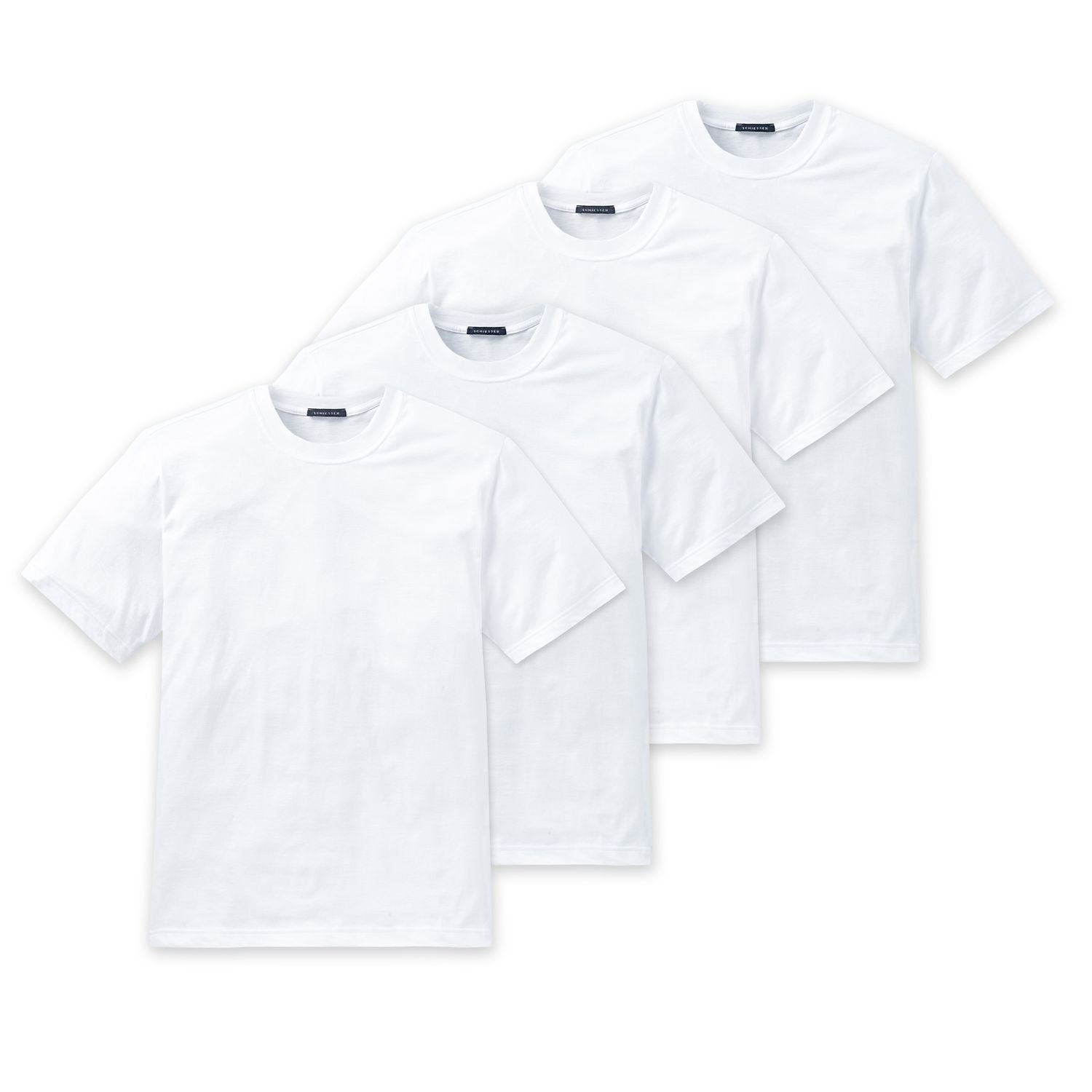 Schiesser T-Shirt Essentials (4-tlg) Rundhals-Ausschnitt günstig online kaufen