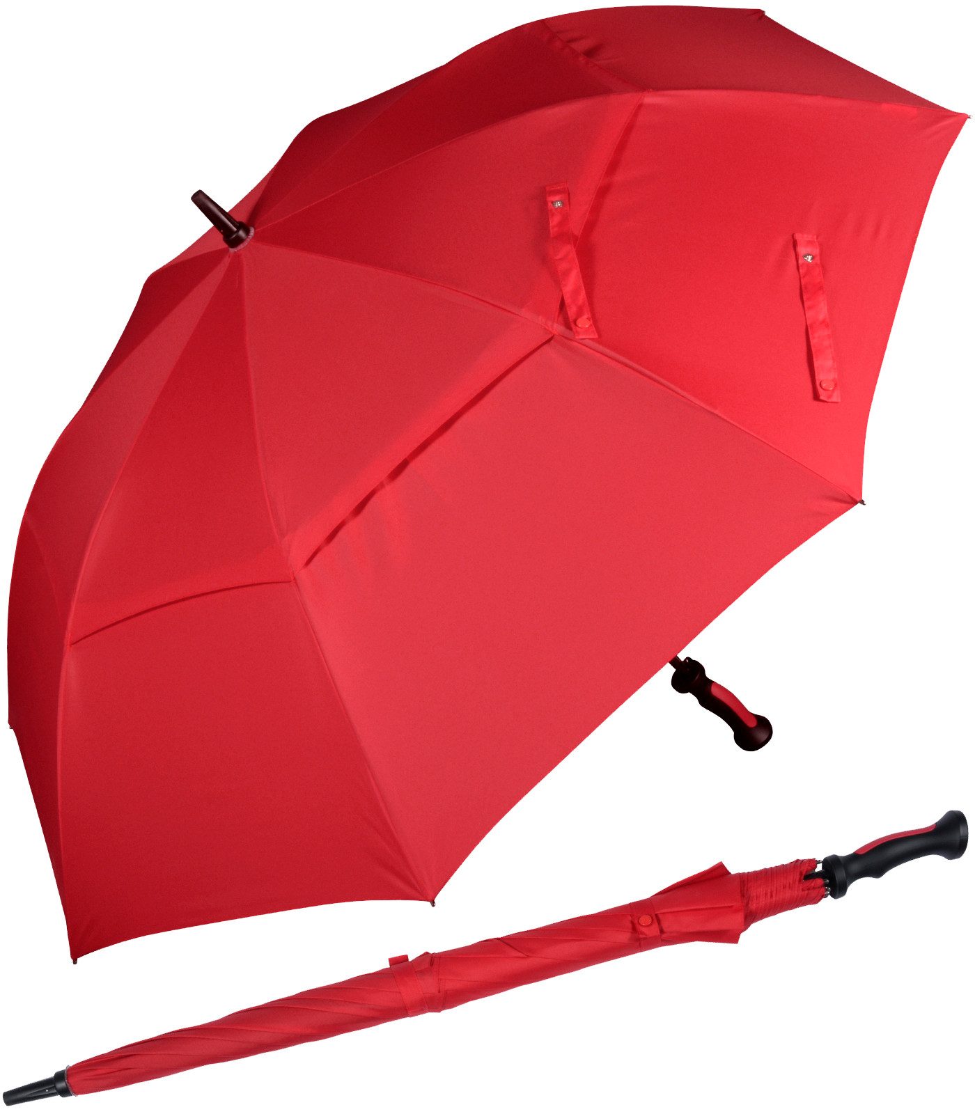 Stockregenschirm XXL 130 cm Durchmesser mit Ventilationsbezug uni