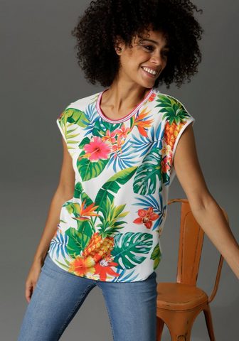 Aniston CASUAL Marškinėliai su Tropical-Print