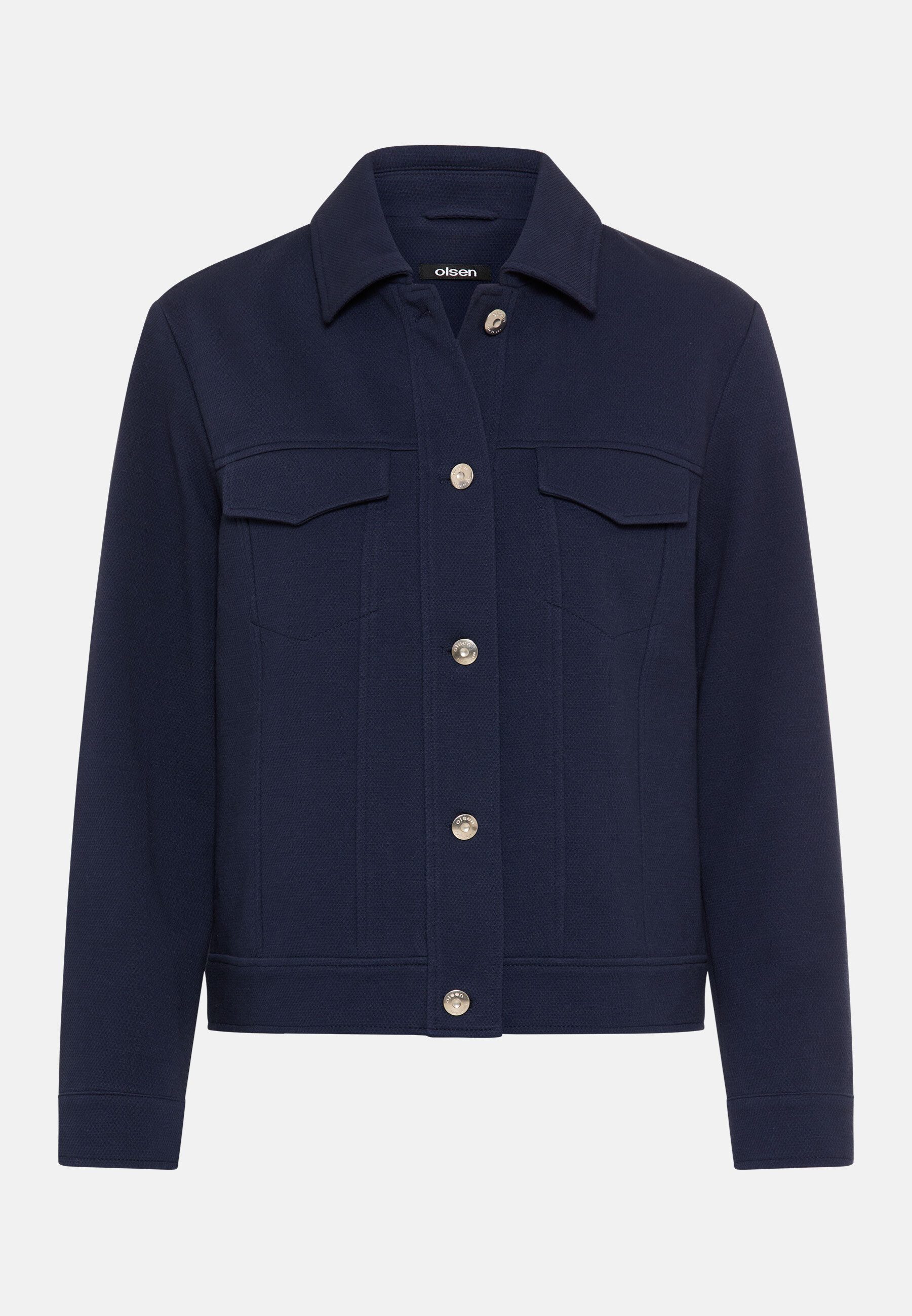 Olsen Kurzjacke mit Hemdkragen und Knopfleiste