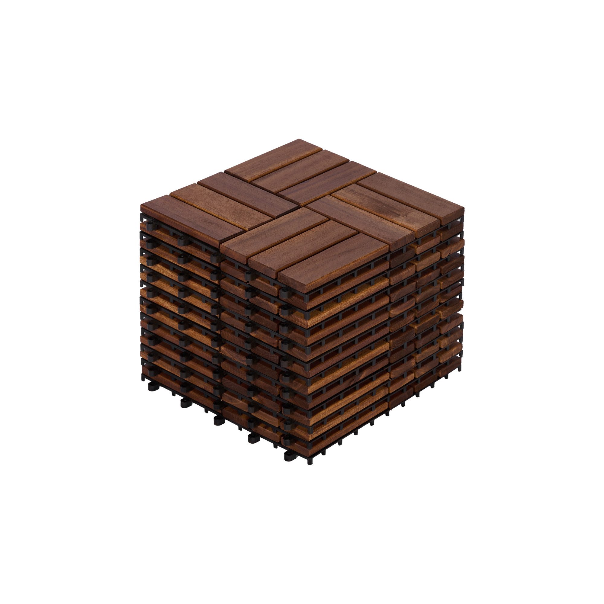 FANNOU Terrassendielen ineinandergreifende, 30 x 30 x 2cm, 11 Stück, 0,99 m², (Packung), mit Drainage, wetterfest, für Terrasse, Balkon, Poolbereich