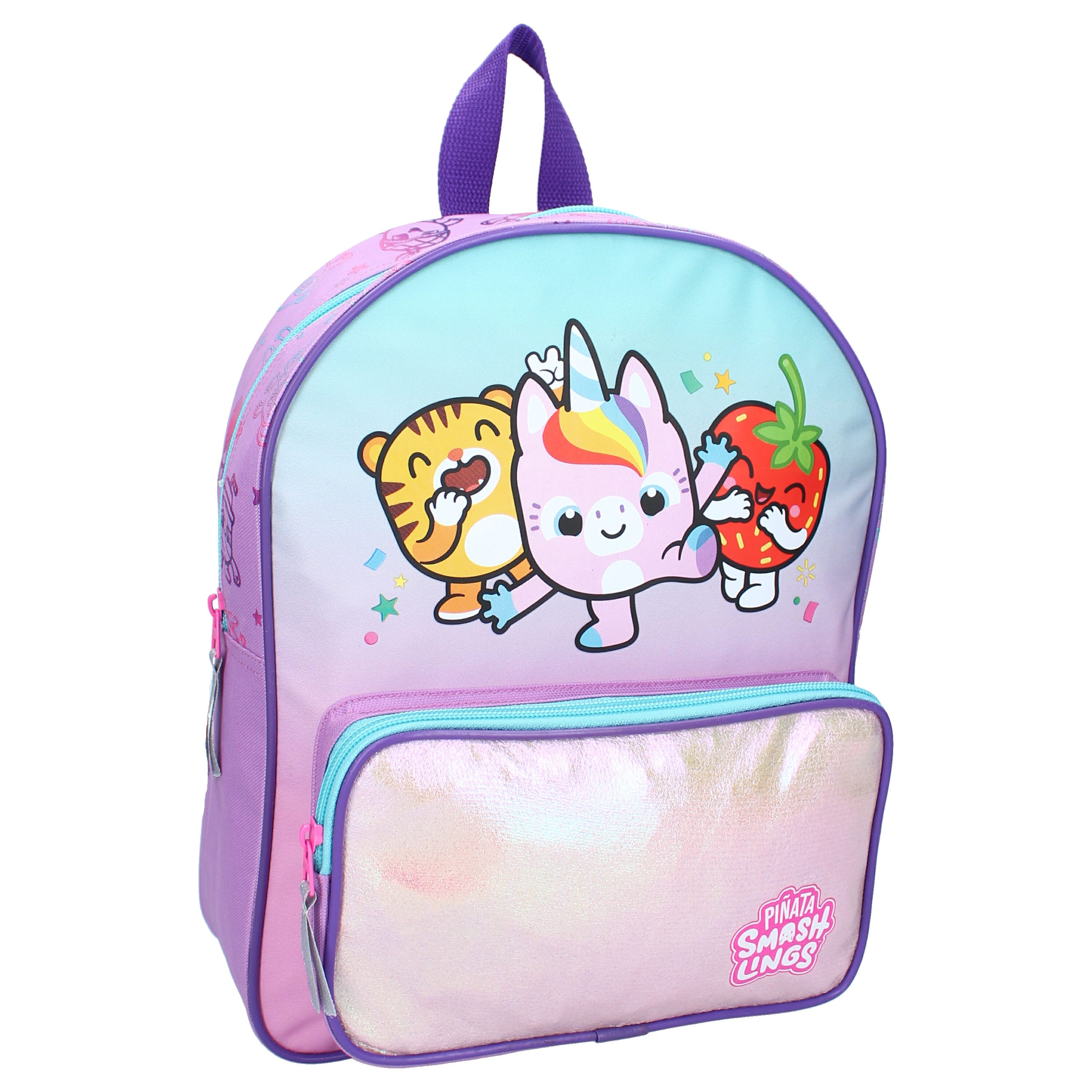 Piñata Smashlings Kinderrucksack Kinder Rucksack – Lila Schulranzen mit fröhlichem Motiv