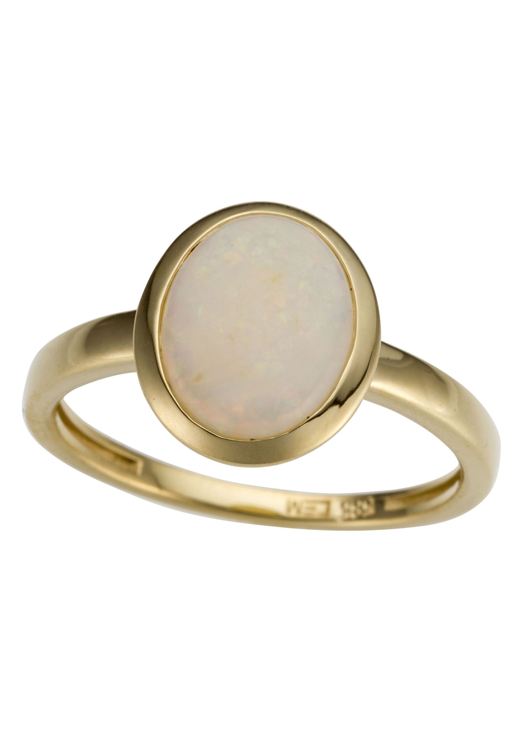 Firetti Goldring Schmuck Geschenk Gold 585 Damenring Goldring Edelstein Farbstein, mit Opal