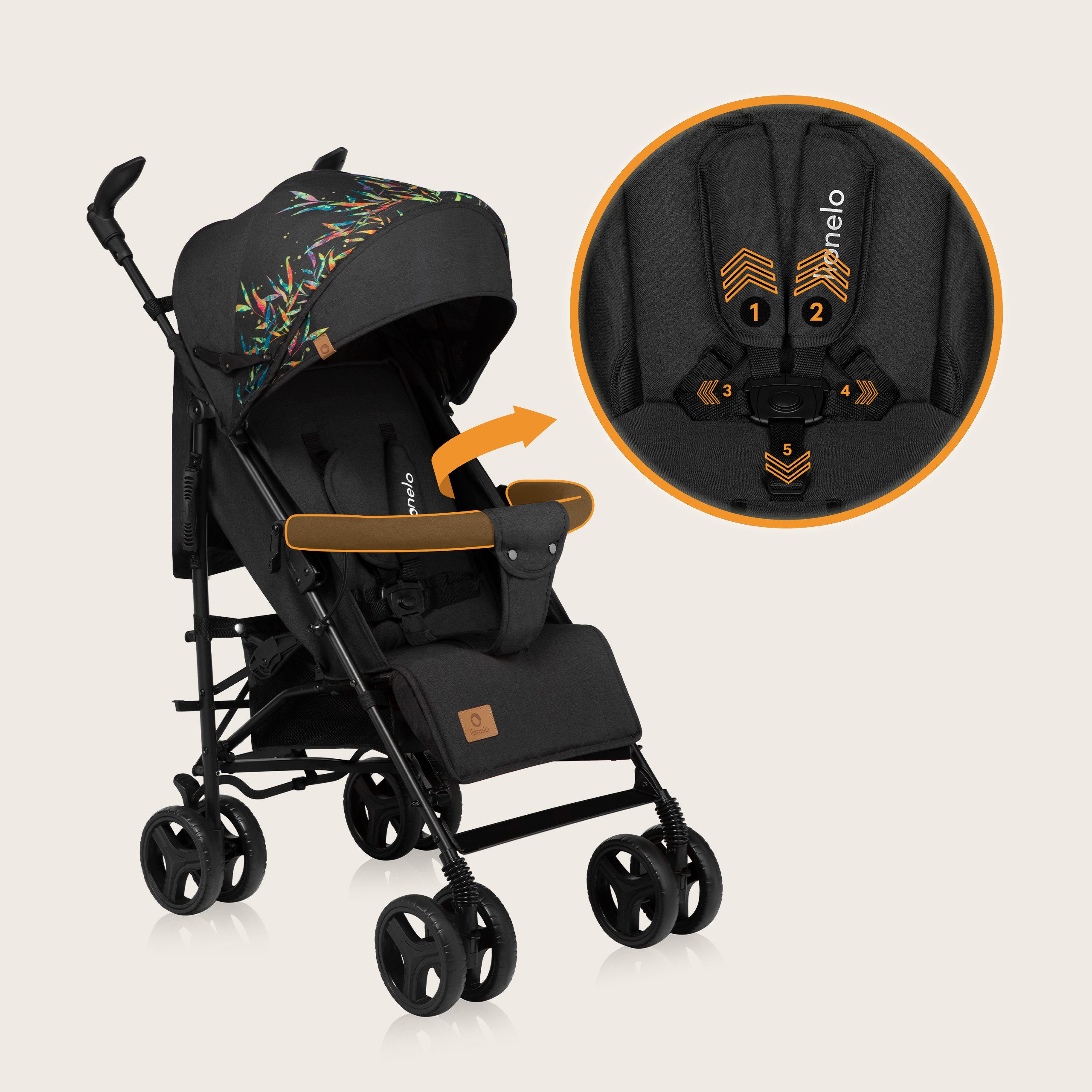 lionelo Kinder-Buggy IRMA, Leichte, Moskitonetz, Großer Korb ab 6 month bis 3 Jahre