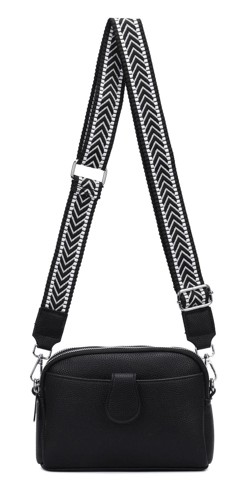 ITALYSHOP24 Schultertasche Damen Tasche Umhängetasche Handytasche Abendtasche, als Handtasche, Crossbody, Crossover tragbar