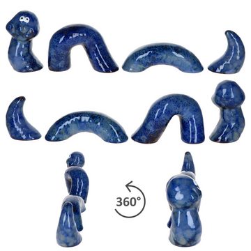 MamboCat Dekofigur Paul Deko-Wurm M blau Länge 38cm Garten-Figur Outdoor Beet