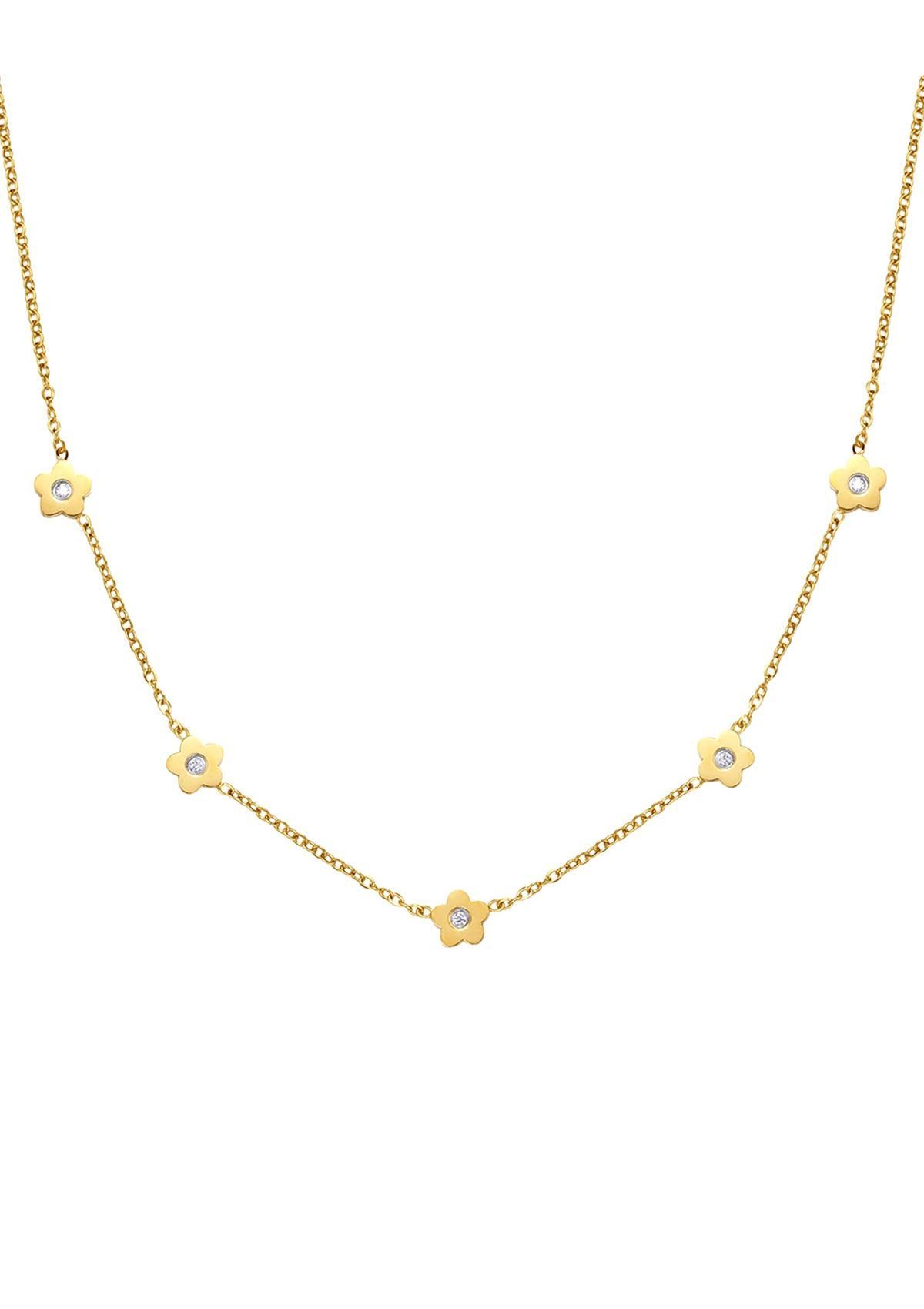 Hey Happiness Charm-Kette Blume Anhänger klein, 18K Roségold vergoldet (Ket günstig online kaufen