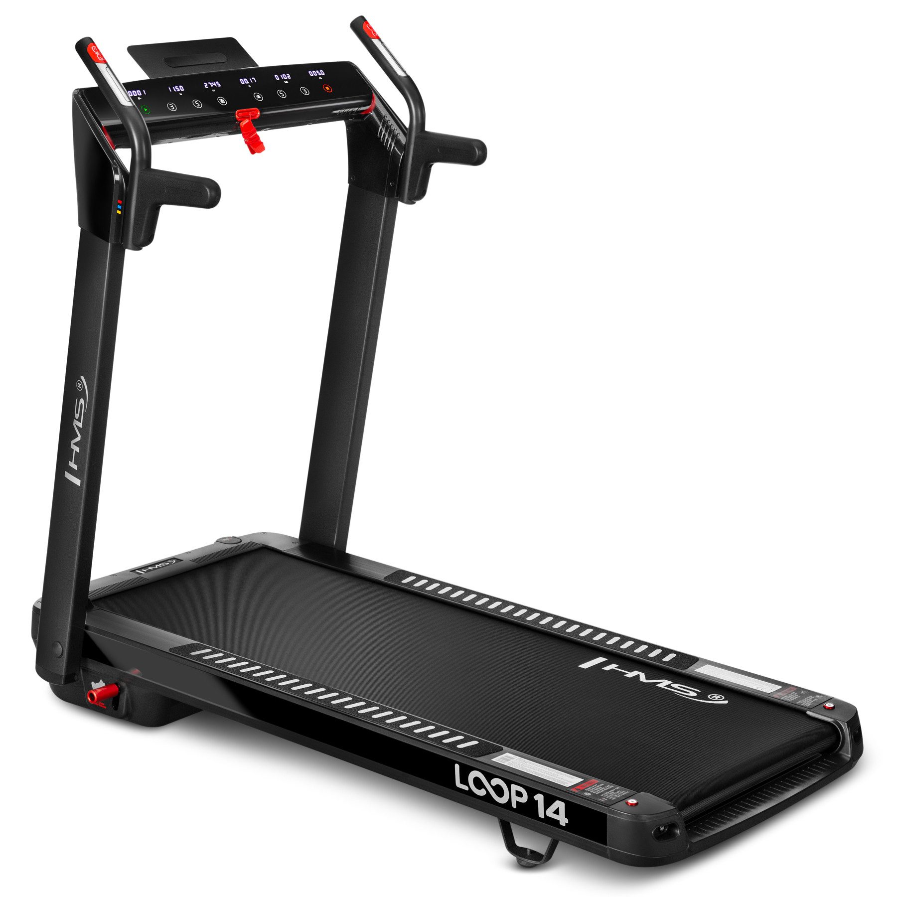HMS Laufband Ausdauertrainer Heimtrainer Fitnessgerät (Spar-Set, 1-tlg., 146 x 75 cm klappbar), 14 km/h, 12 Steigungsstufen, Bluetooth, klappbar