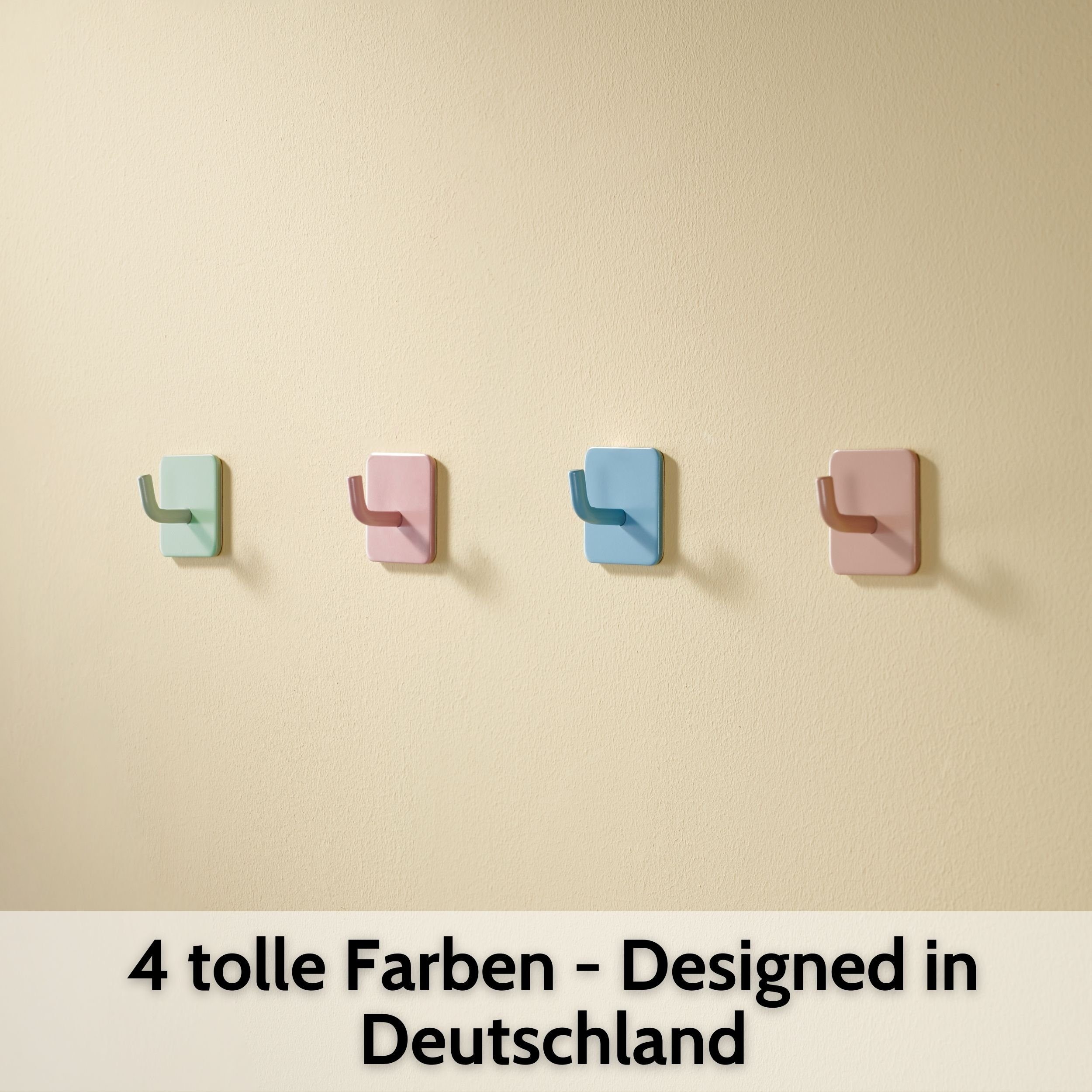 DEKAZIA Klebehaken Bunt Kindergarderobe Garderobe Kinder Kleiderhaken Kinder, Kinderzimmer, Bad, WC, Wand, Kinder Zimmer, Kinder, (Handtuchhaken, 4-St., Wandhak – Bild 4 von 5