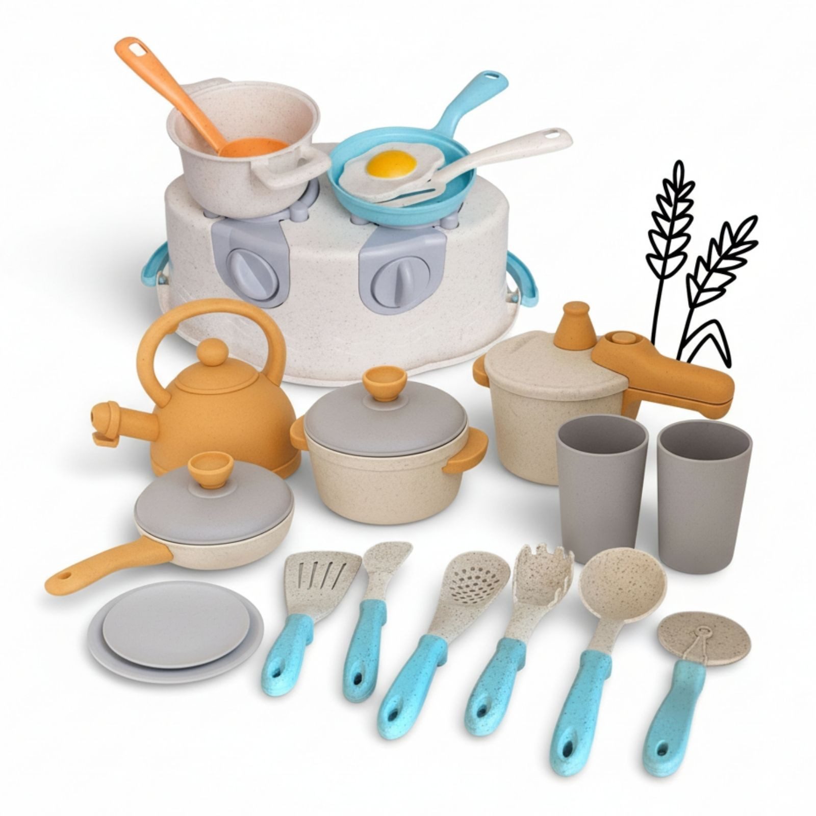 alldoro Spiel-Kochgeschirr Großes Kochset mit Herd & Geschirr für die Kinde günstig online kaufen