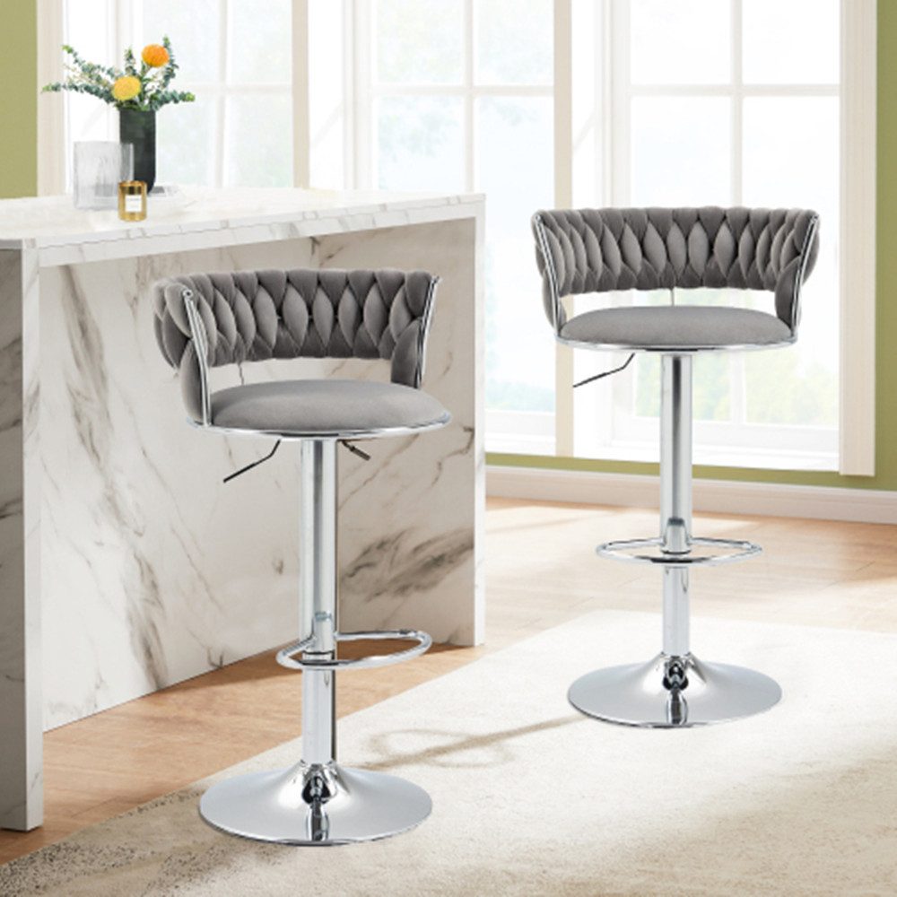 Barhocker 2 Stück 360 Grad drehbare Barhocker Set höhenverstellbare Stühle