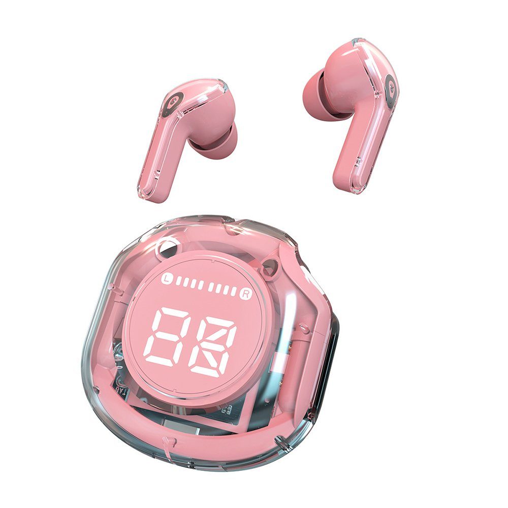 Bluetooth-Kopfhörer Bluetooth-Sportkopfhörer ZanMax Rosa Transparente