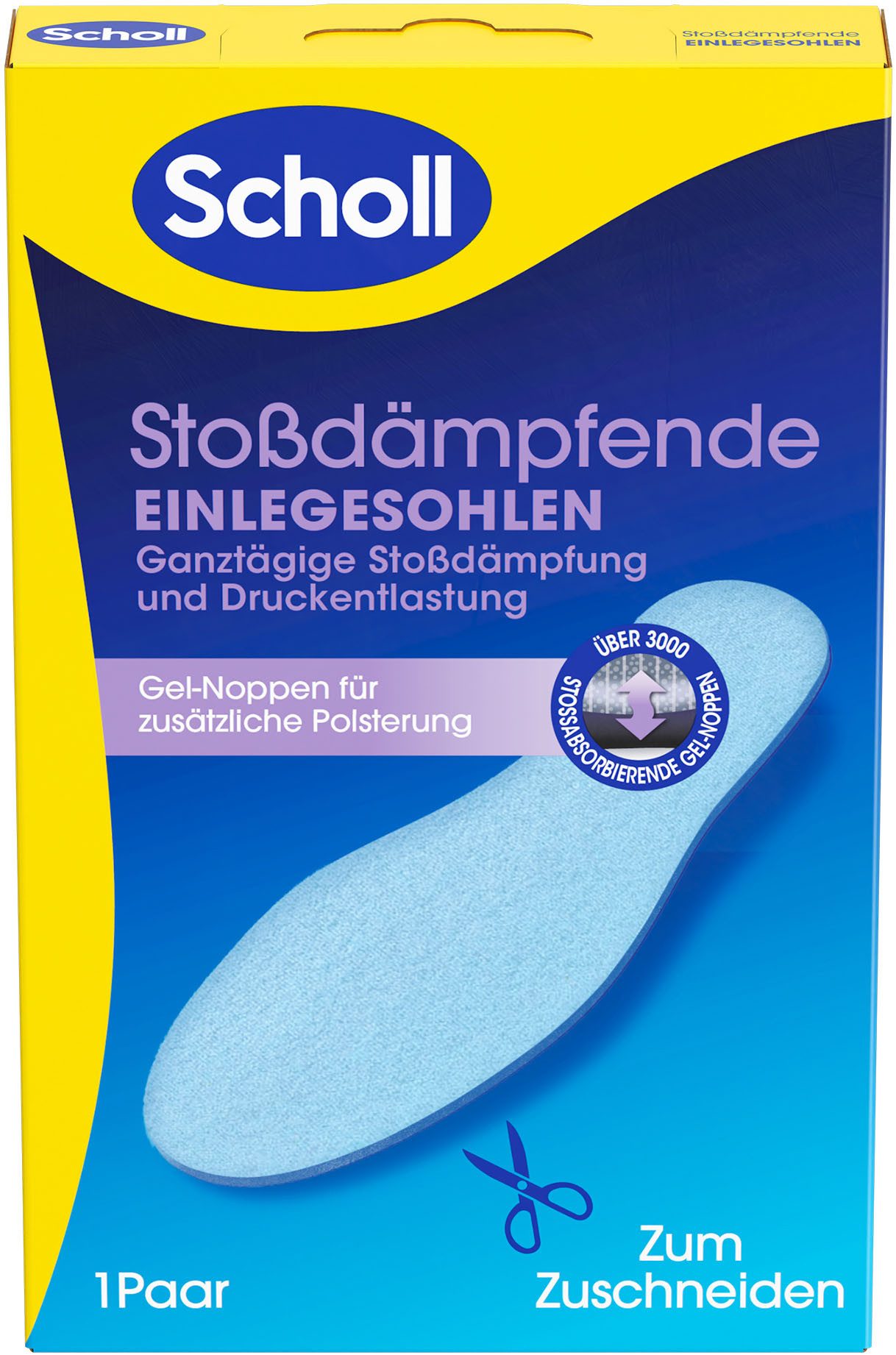 Scholl Einlegesohlen stoßdämpfende Einlegesohlen (Packung, extra dünn, 1 Paar)