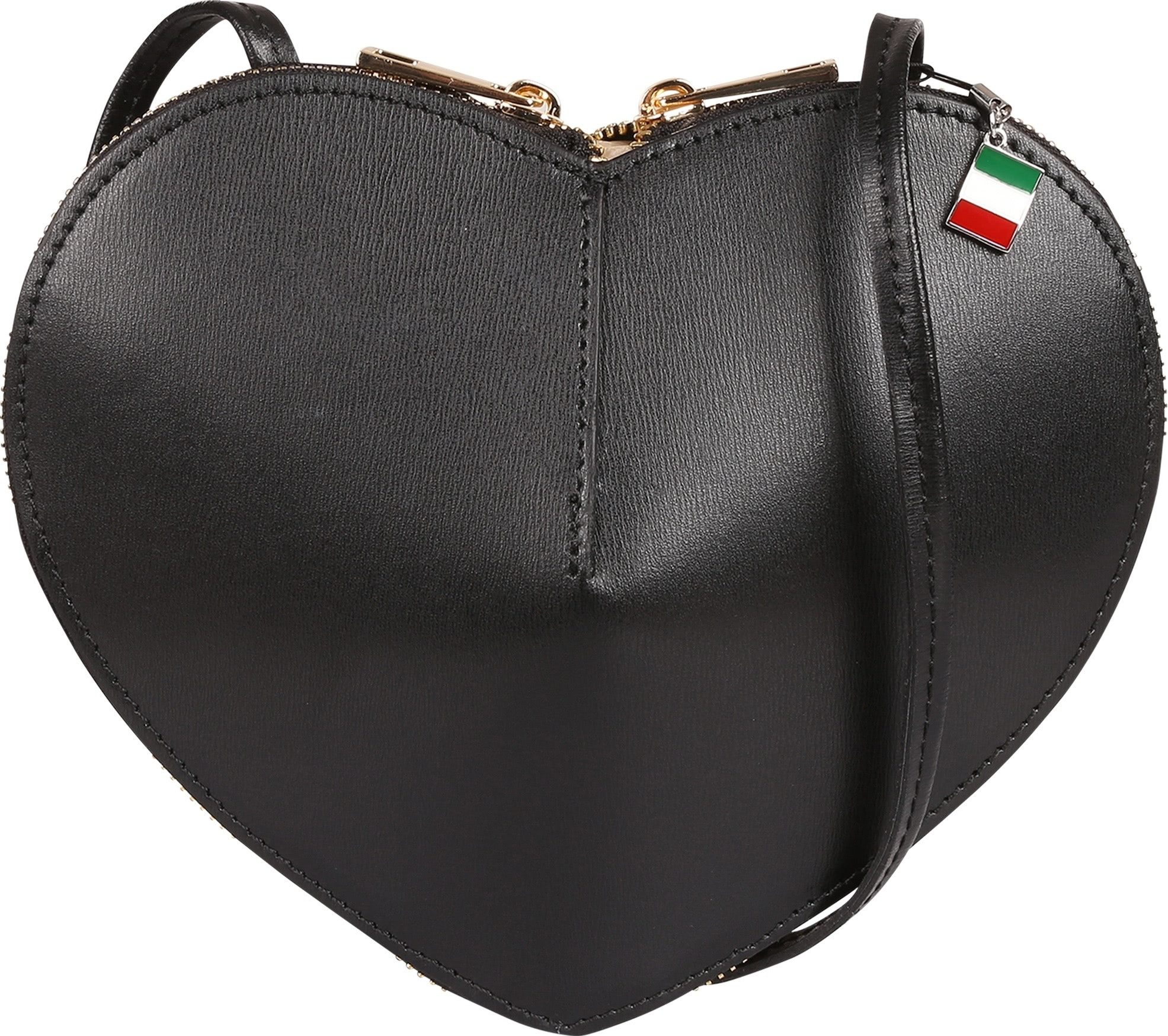 FLORENCE Umhängetasche Florence Damen Umhängetasche Leder Herz (Umhängetasche), Damen Umhängetasche Leder, schwarz ca. 22cm x 16cm hoch