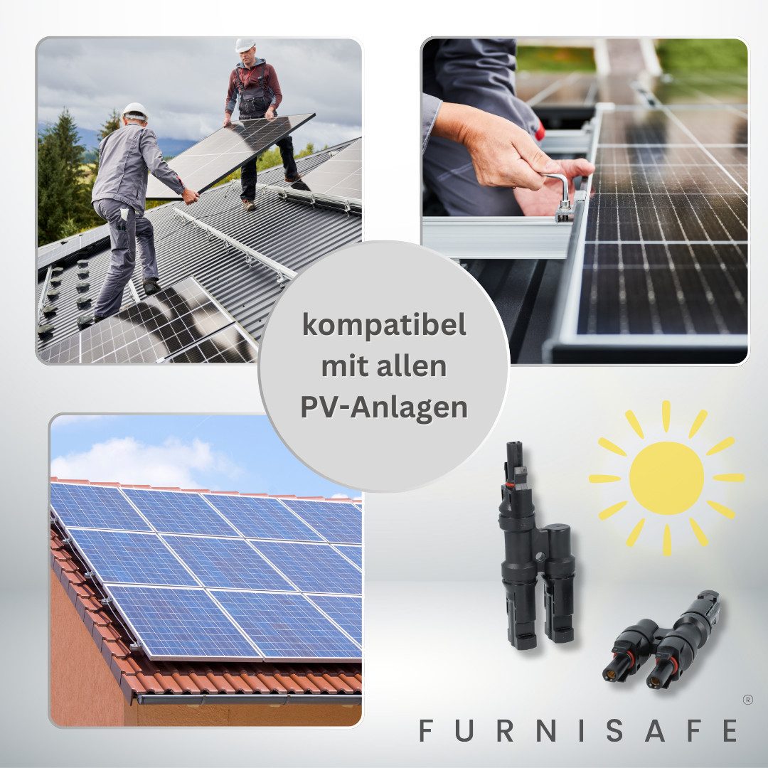 FurniSafe FurniSafe Solar Steckverbinder PV-Anlage Solarstecker 2-fach Verteiler Solarkabel, Y Stecker – Bild 4 von 5
