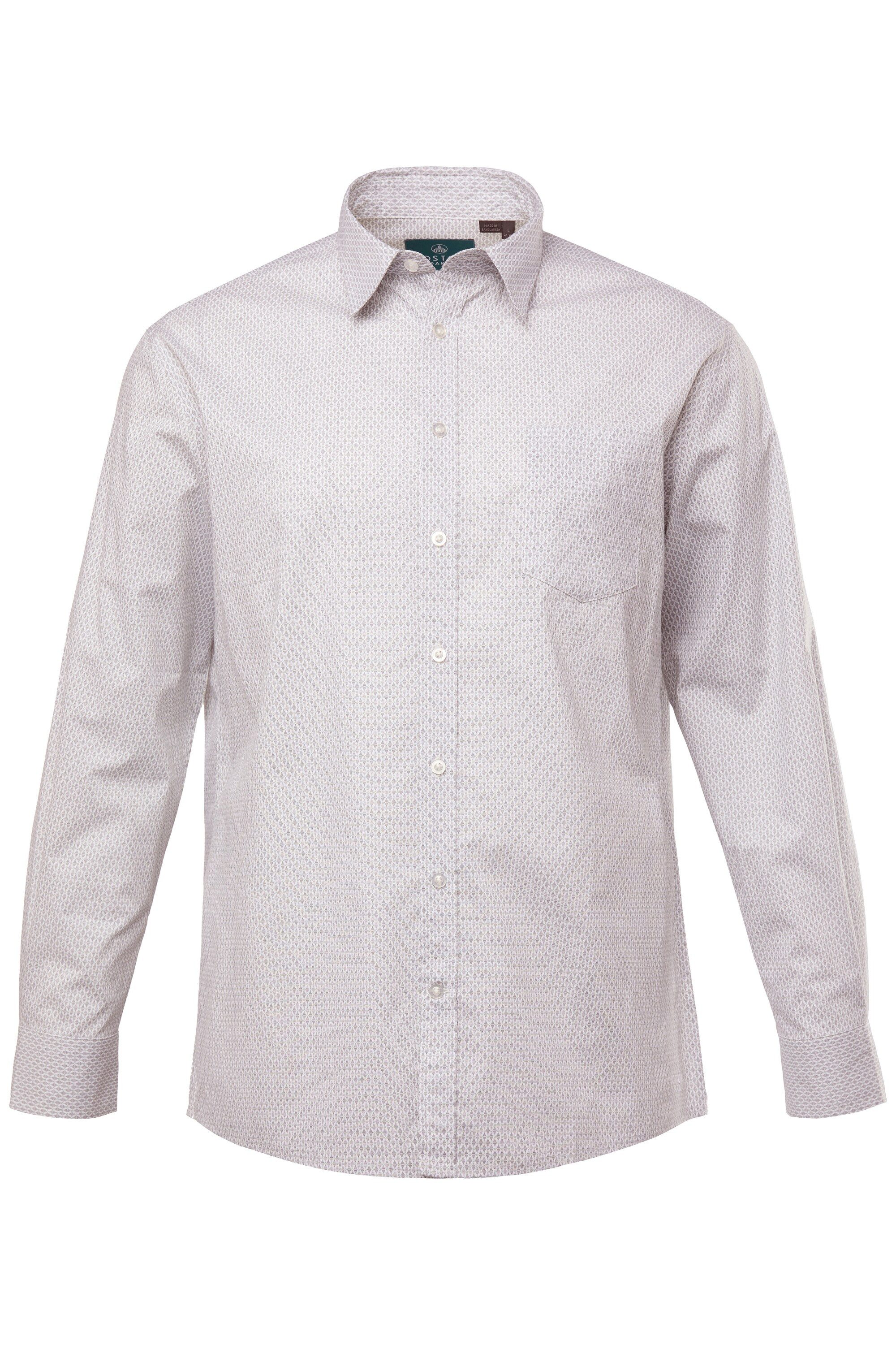 Boston Park Businesshemd Hemd Langarm Minimalprint Kentkragen Comfort Fit