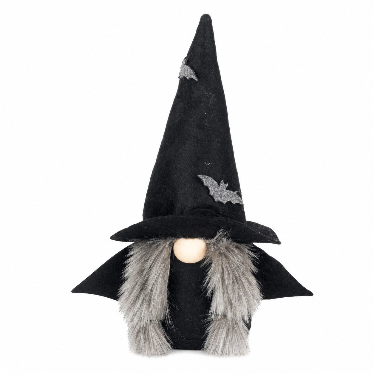 XiRRiX Wichtel Dekowichtel Lilith Flatterfels Halloween Wichtel (H: 27 cm, aus Filz, mit Holznase), im Fledermauslook, Herbst Deko, Halloween Deko
