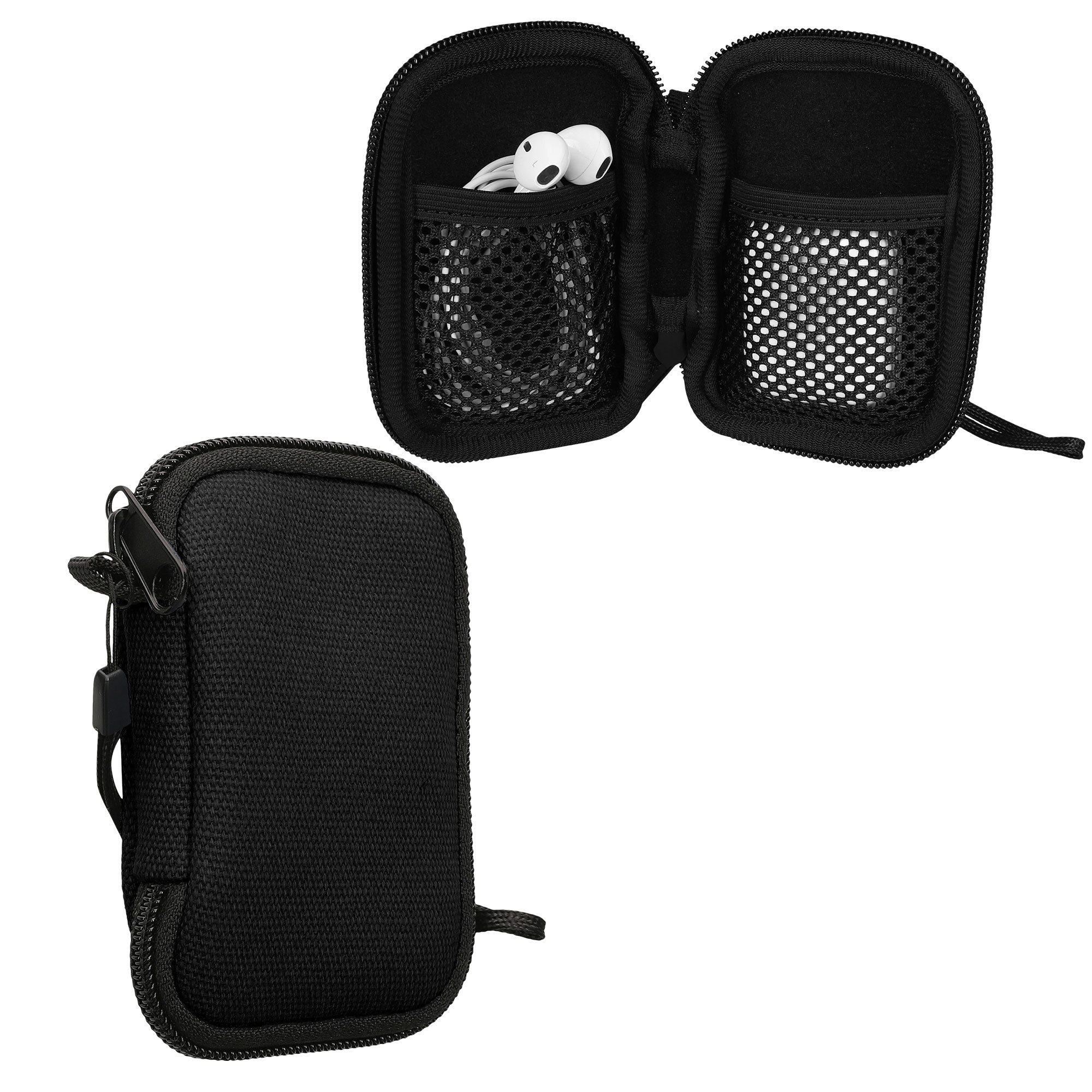 kwmobile Kopfhörer-Schutzhülle In-Ear Kopfhörer Tasche für in-ear Headphones Hülle, Canvas Cover Case - 6 x 9 cm Innenmaße - Etui