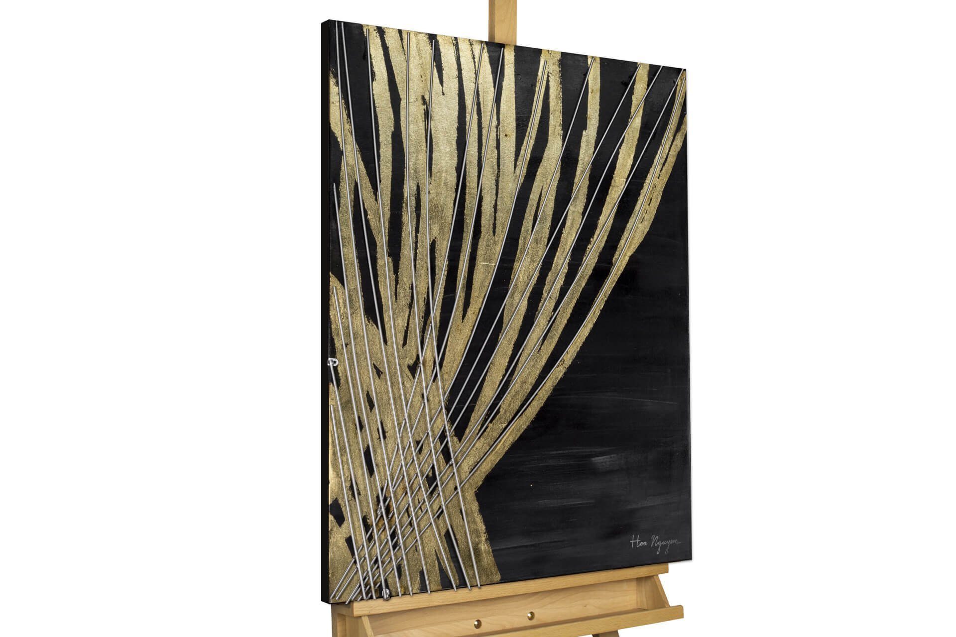 Leinwandbild 100% cm, Wandbild Time Gemälde Harvest 60x80 HANDGEMALT KUNSTLOFT Wohnzimmer