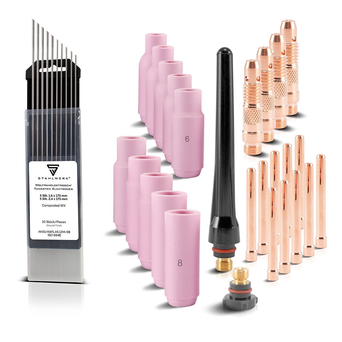 STAHLWERK Elektrowerkzeug-Set WP-26 WIG Schweißzubehör Verschleißteile Set