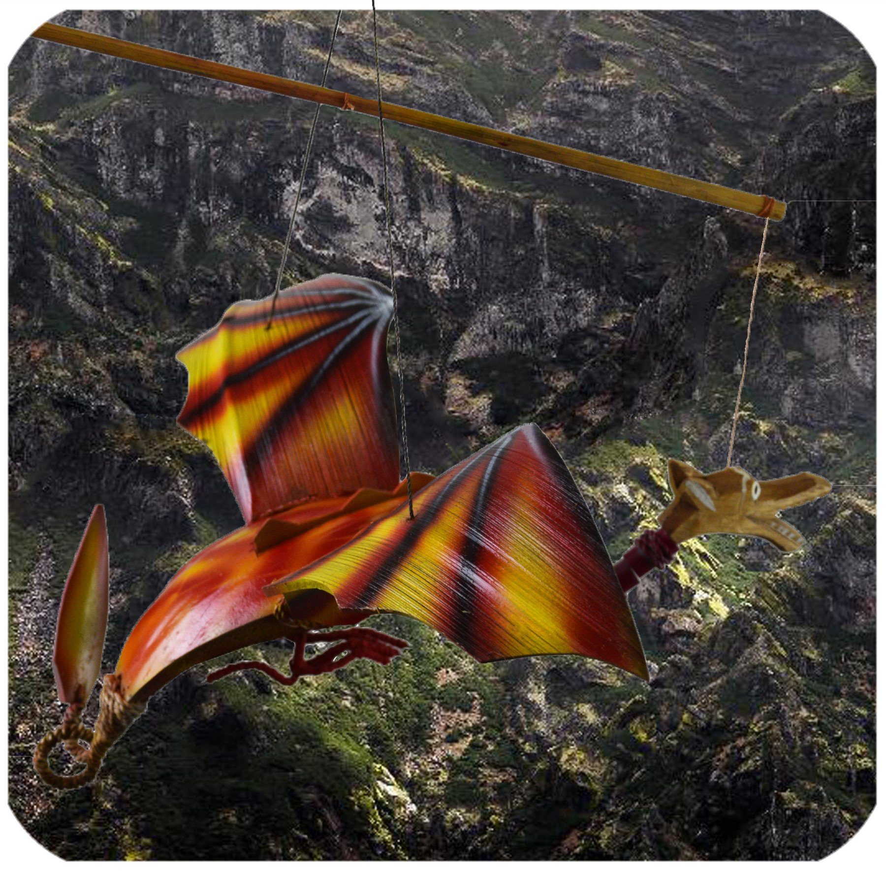 SIMANDRA Windspiel Drache Rot Mobile Fantasy Mittelalter