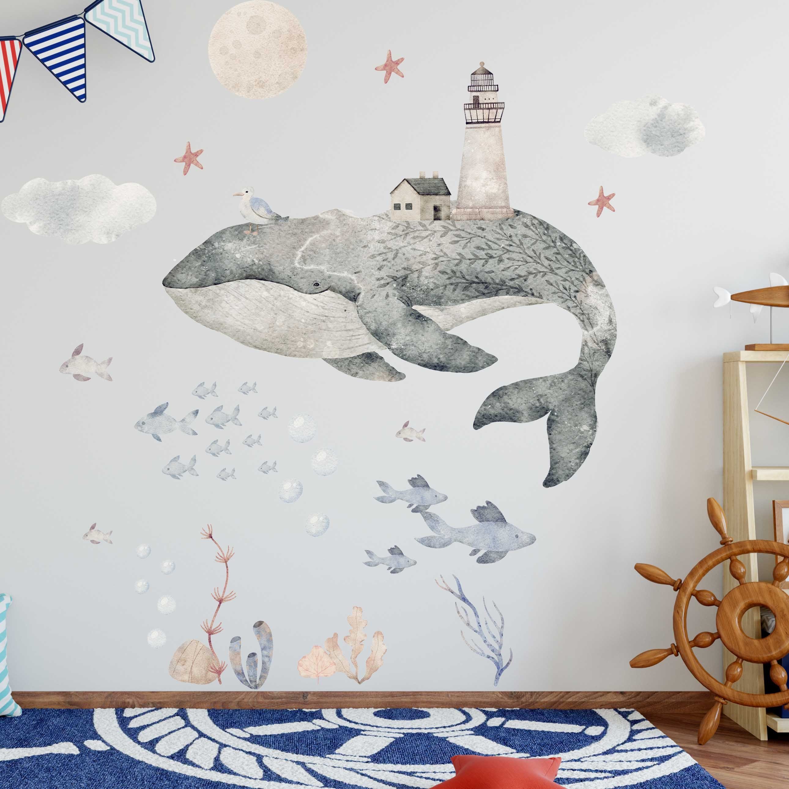 WANDKIND Wandtattoo Wal V402 mit Fischen, günstig online kaufen