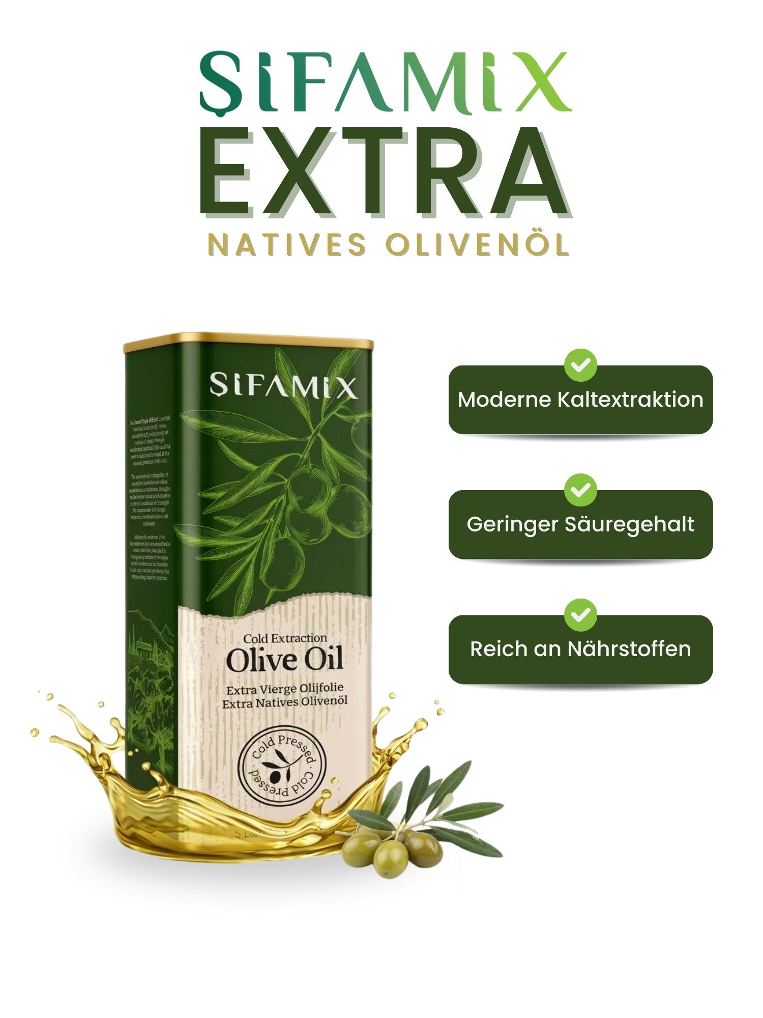 ADELSHOP Speiseöl Natives Olivenöl Extra Kaltgepresst aus Griechenland Premium Qualität, 1 x, 750 ml & 5 Liter, Kaltgepresst.