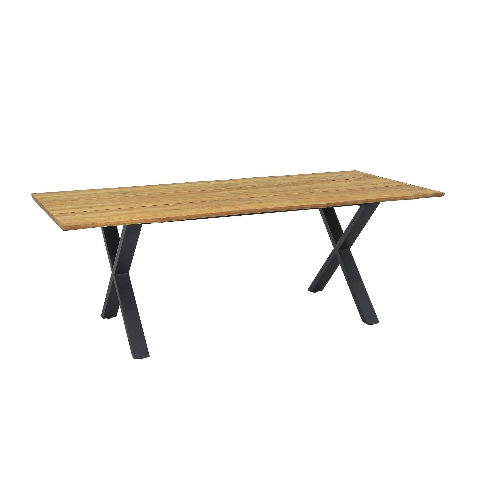 CASA DOMA Gartentisch Falerna, Edelstahl anthrazit/Teak, rechteckig, 210x100 cm
