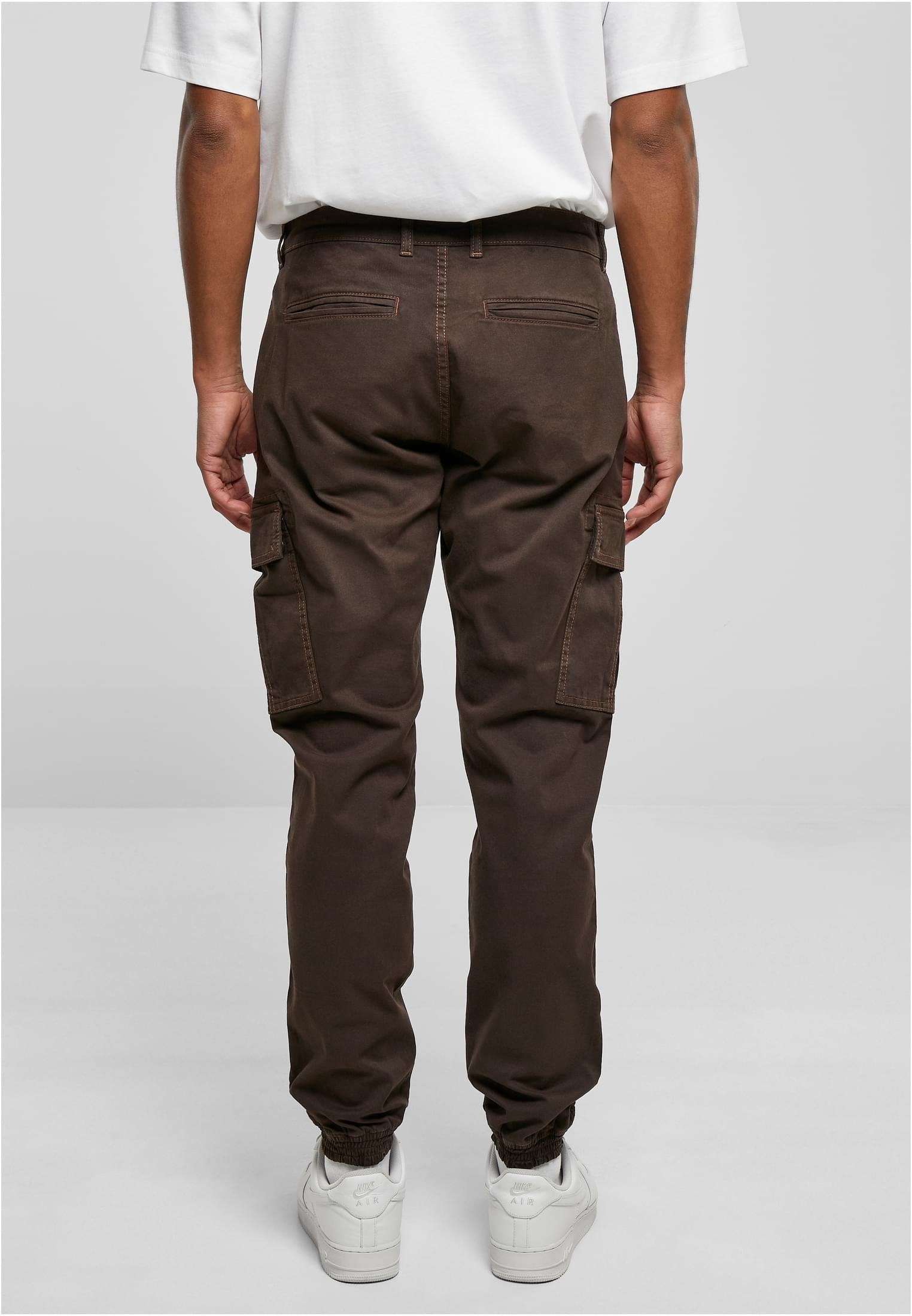 URBAN CLASSICS Herren Pants brown Washed Cargohose (1-tlg) Cargo Jogging Twill