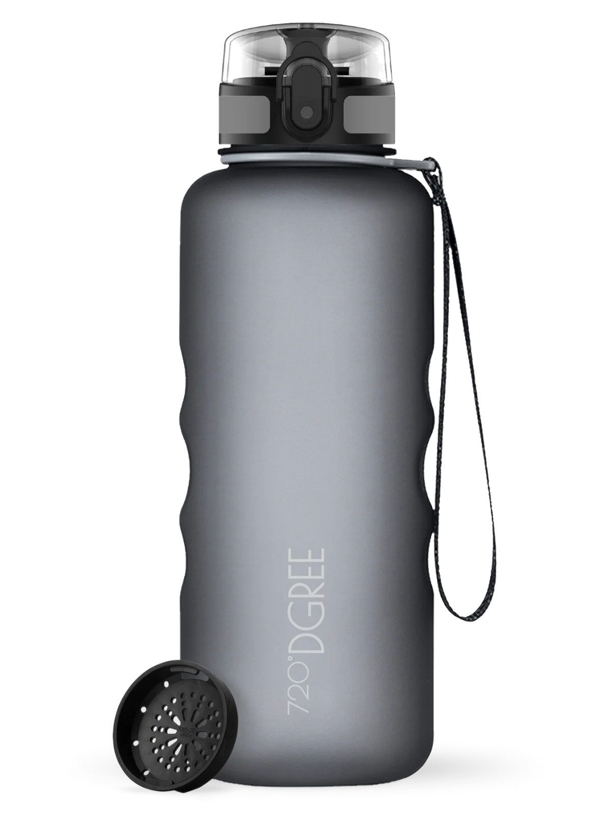 720°DGREE Trinkflasche Trinkflasche uberBottle softTouch mit Sieb stone gray 1,5l