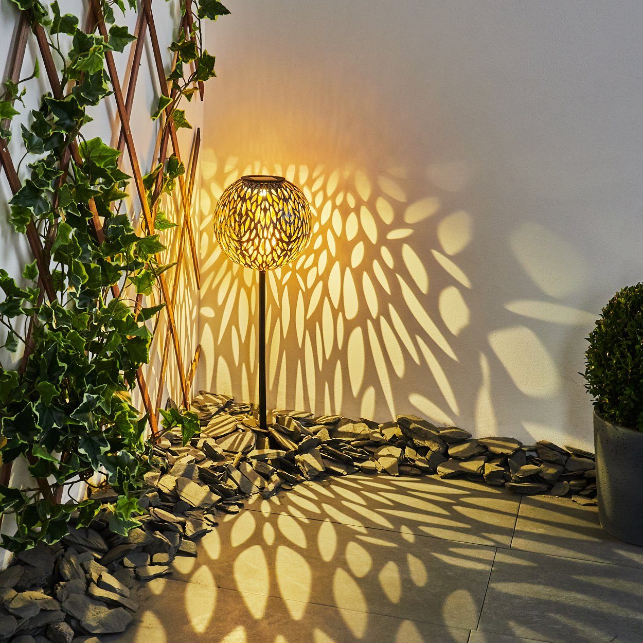 Aussen Beleuchtung Garten Solar LED Lampen Lichteffekt LED Solarleuchte Kugel hofstein Hof