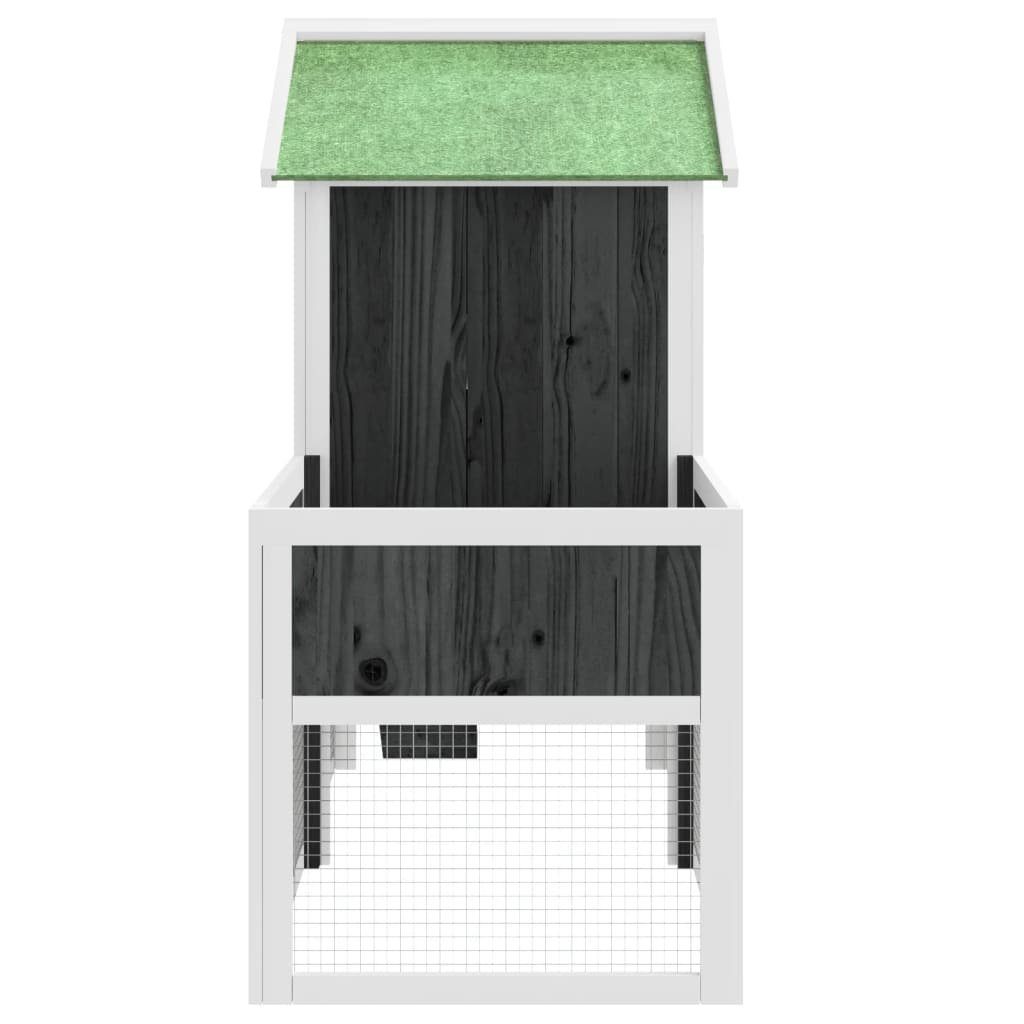 vidaXL Kleintierkäfig Kaninchenstall Grau 170x63x113 cm Massivholz Kiefer