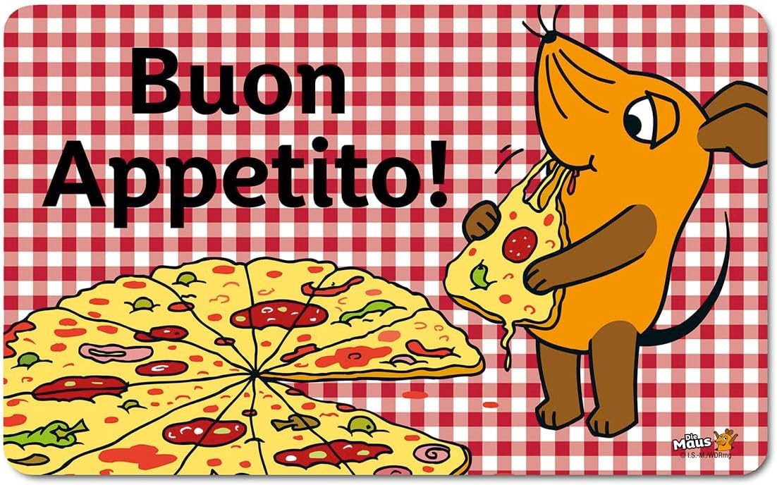 LOGOSHIRT Frühstücksbrett Die Sendung mit der Maus – Pizza, (1-St), langlebig, robust und alltagstauglich