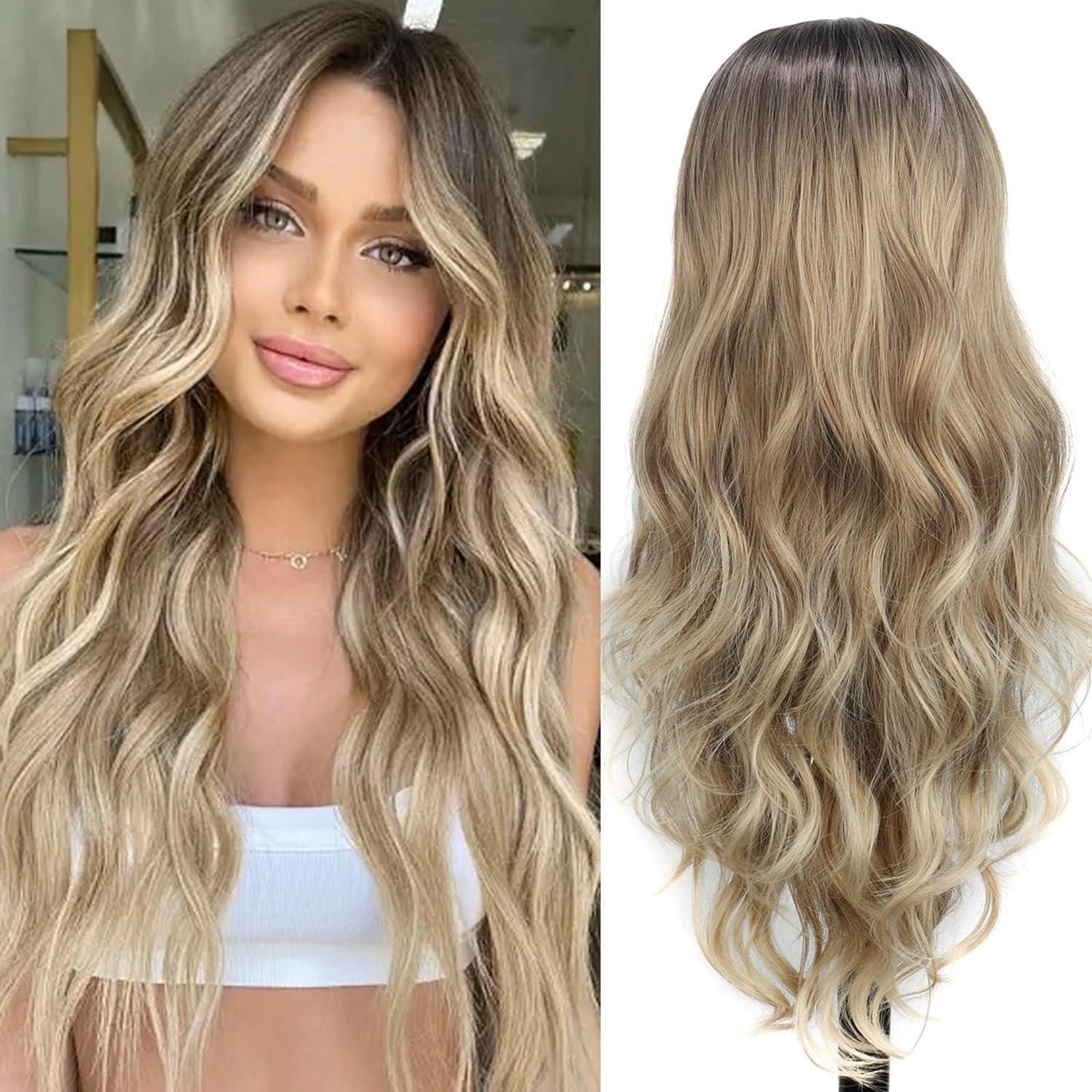LuxusKollektion Kunsthaarperücke Perücken Synthetische Lange Locken Ombre Blonde Cosplay Braune Bronde
