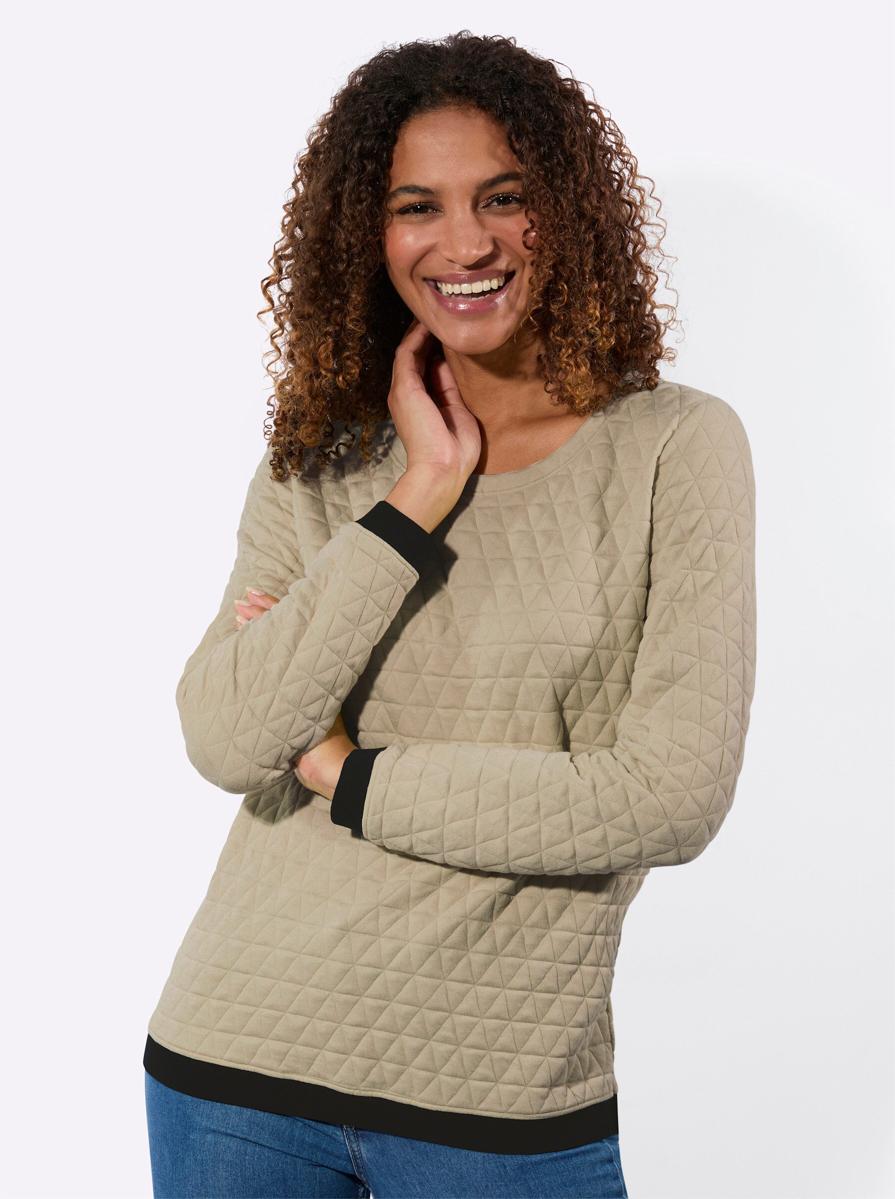 Witt T-Shirt Jacquard-Shirt Langarm